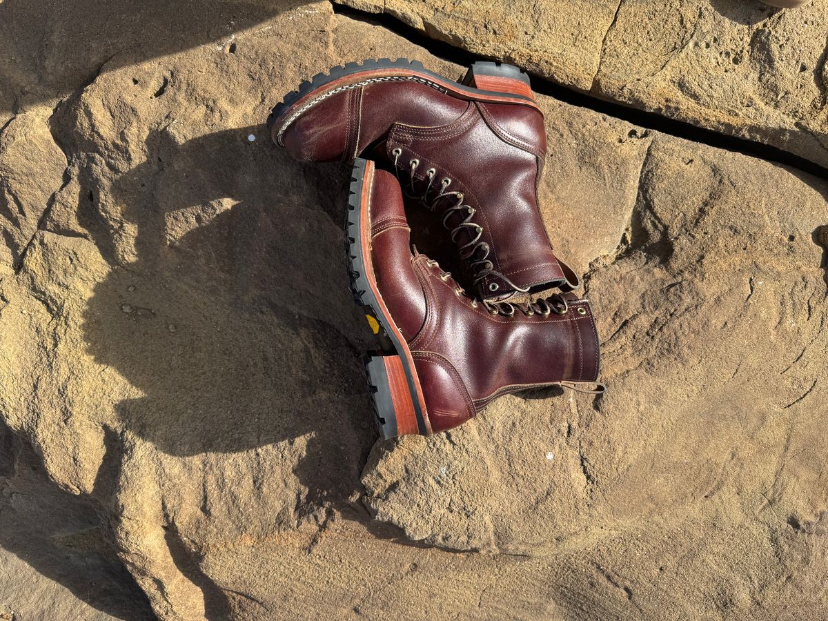 Photo by bootbrodrew on January 4, 2026 of the Nicks Lace Up Heritage in Horween Tan Waxed Flesh.