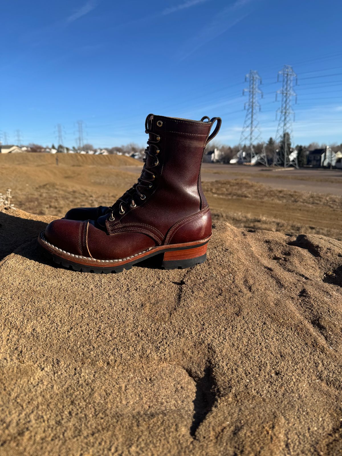Photo by bootbrodrew on February 5, 2026 of the Nicks Lace Up Heritage in Horween Tan Waxed Flesh.
