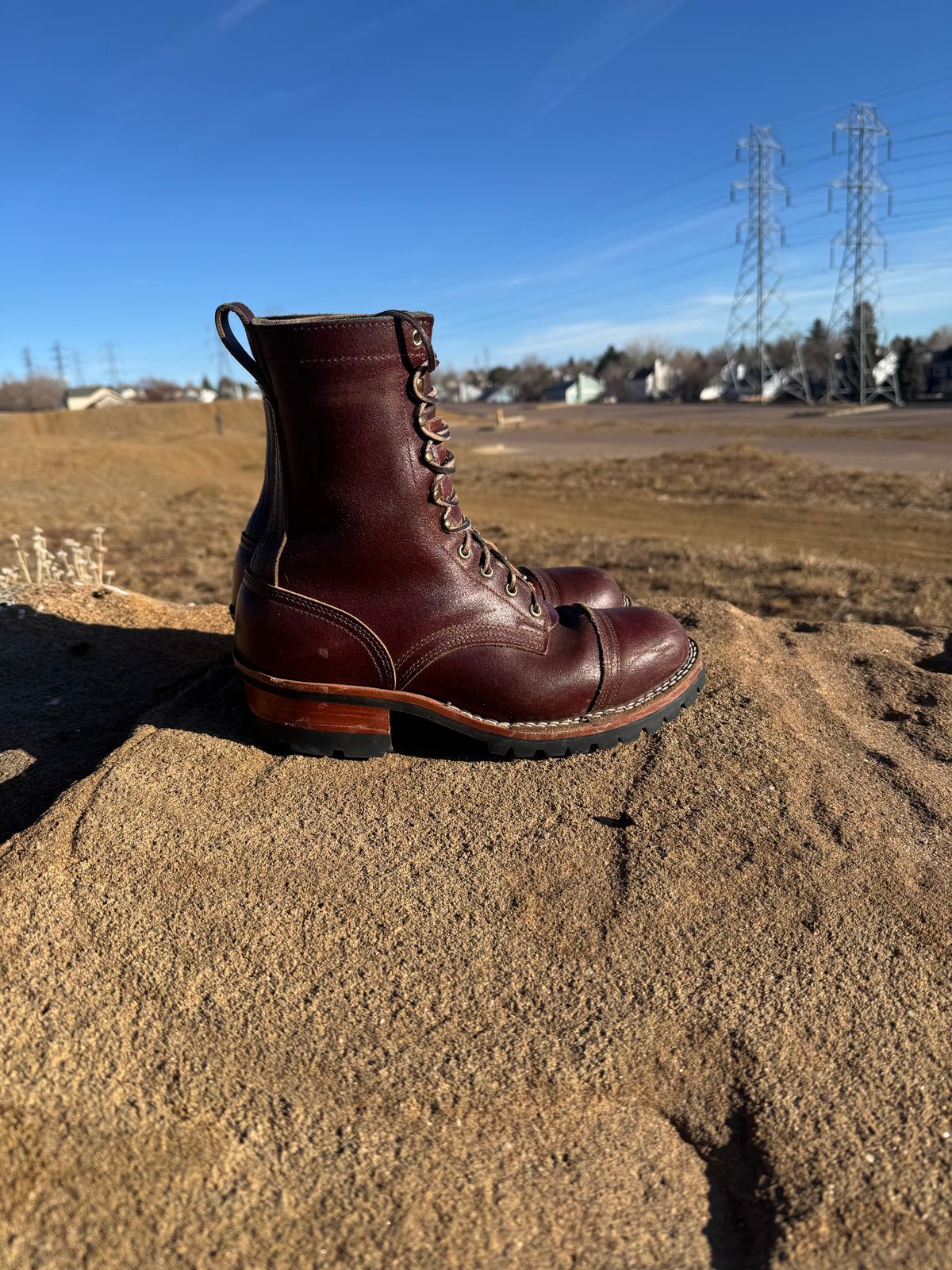 Photo by bootbrodrew on February 5, 2026 of the Nicks Lace Up Heritage in Horween Tan Waxed Flesh.