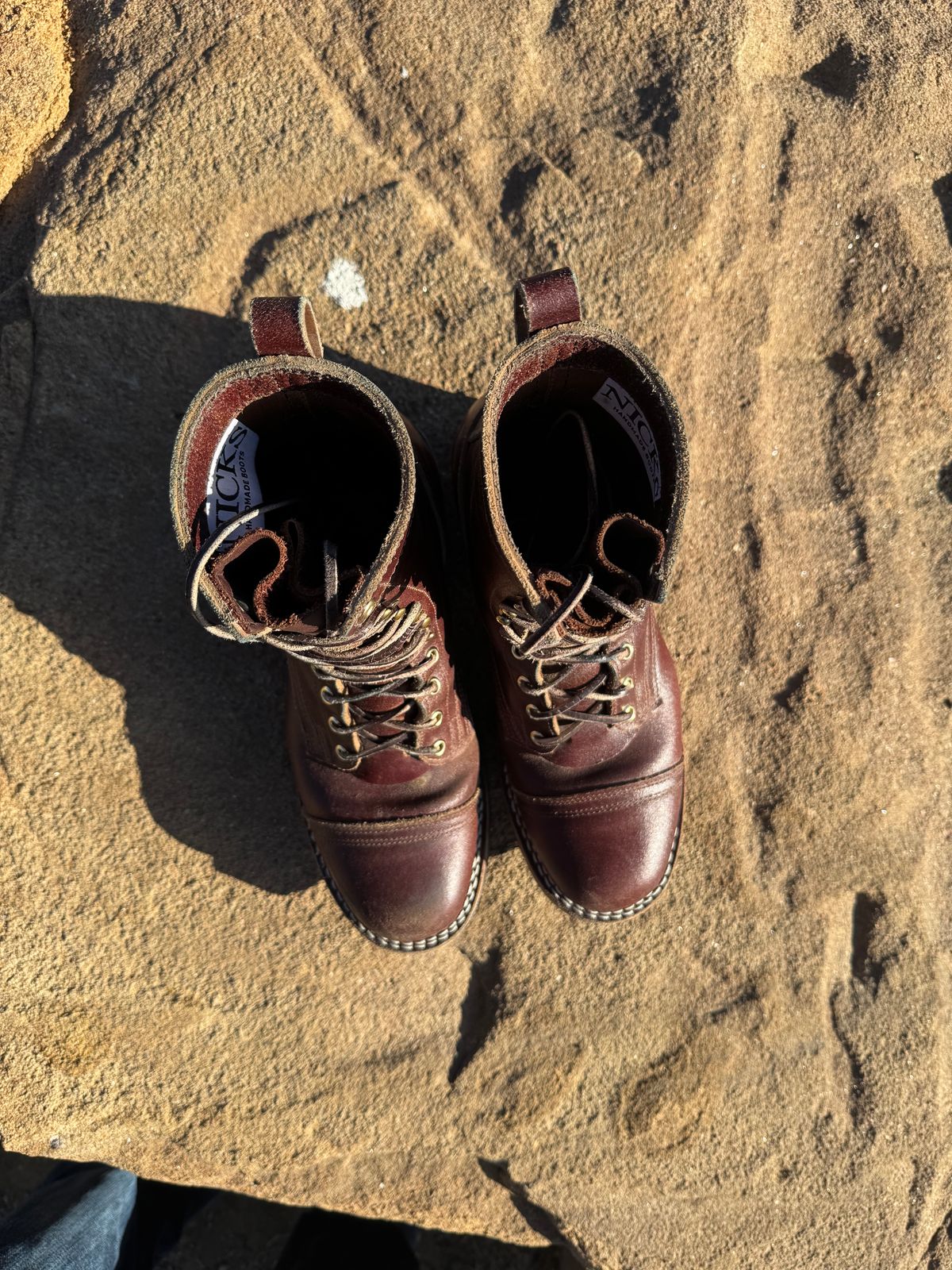 Photo by bootbrodrew on February 5, 2026 of the Nicks Lace Up Heritage in Horween Tan Waxed Flesh.