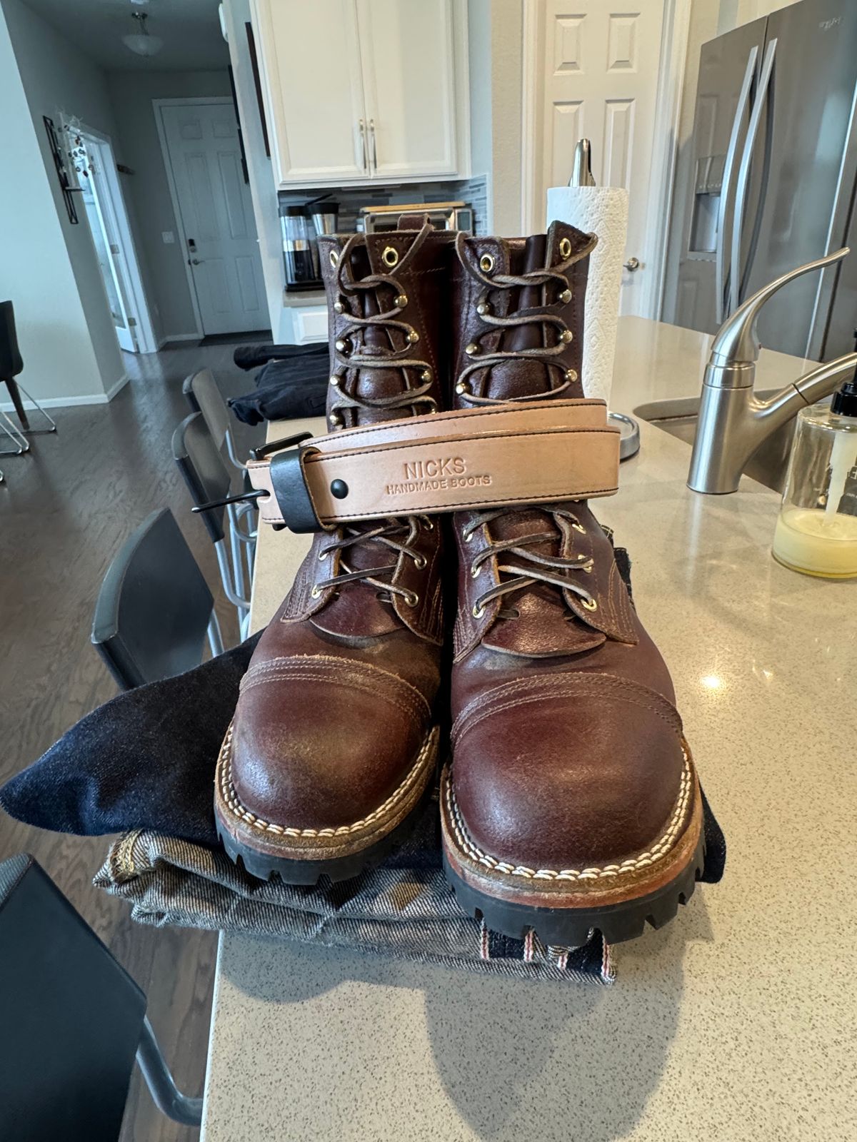 Photo by bootbrodrew on March 1, 2026 of the Nicks Lace Up Heritage in Horween Tan Waxed Flesh.