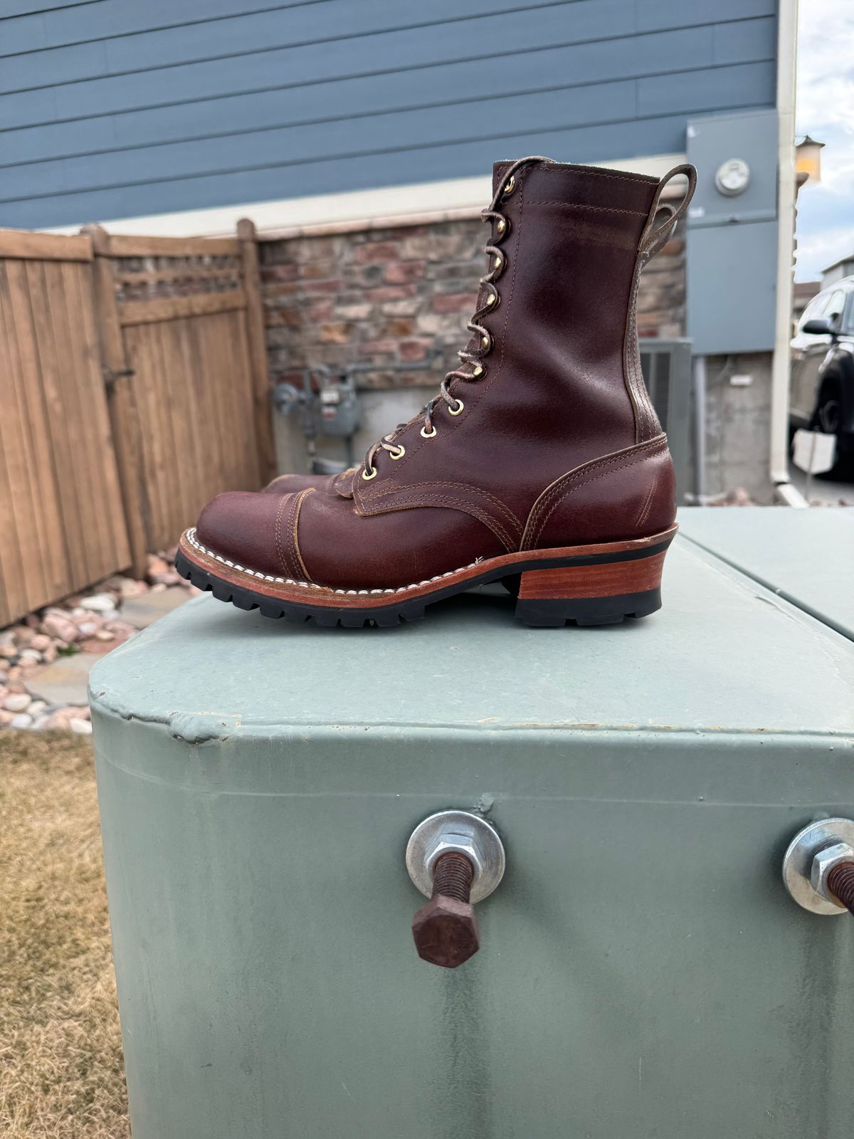 Photo by bootbrodrew on March 1, 2026 of the Nicks Lace Up Heritage in Horween Tan Waxed Flesh.