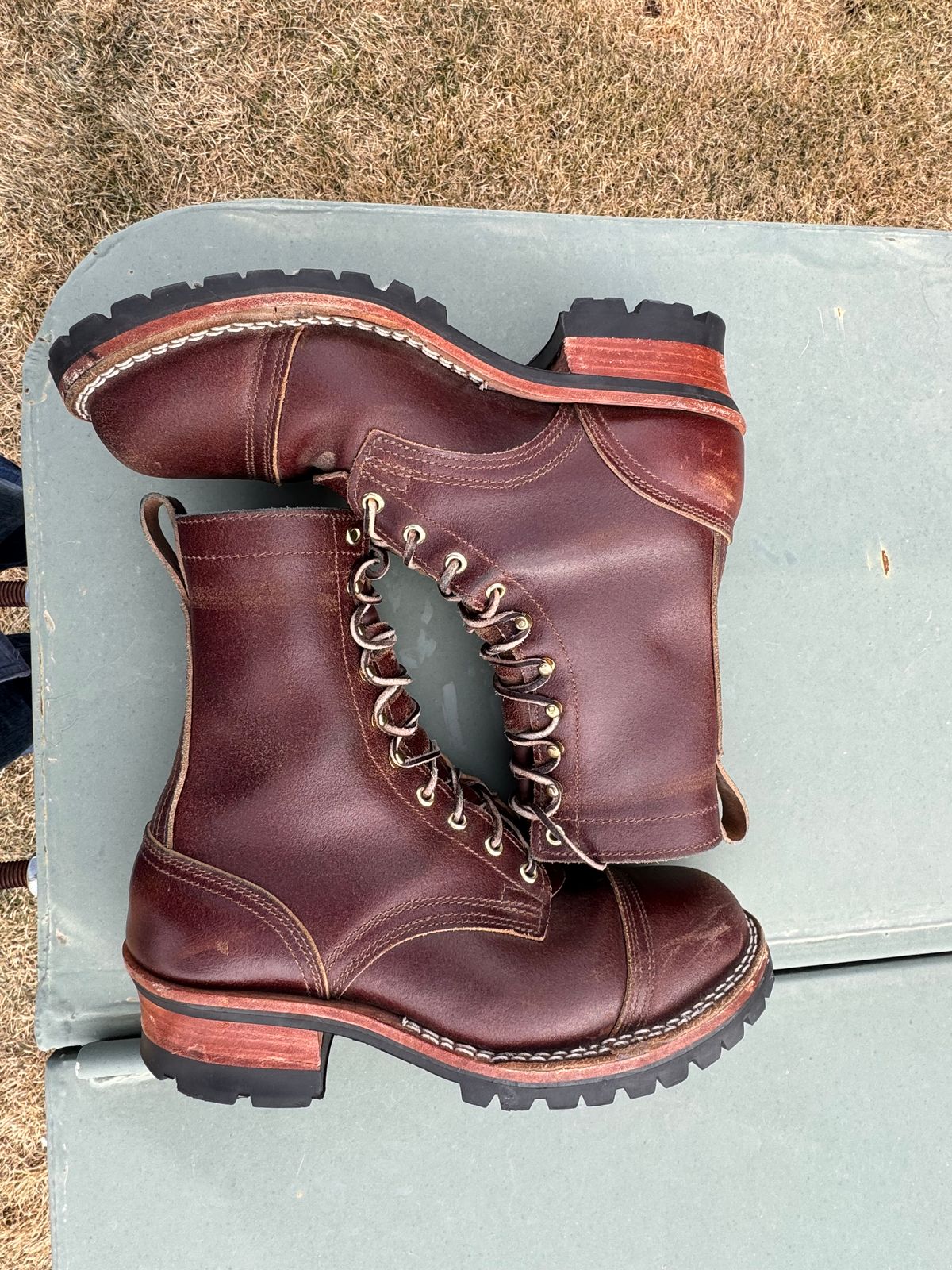 Photo by bootbrodrew on March 1, 2026 of the Nicks Lace Up Heritage in Horween Tan Waxed Flesh.