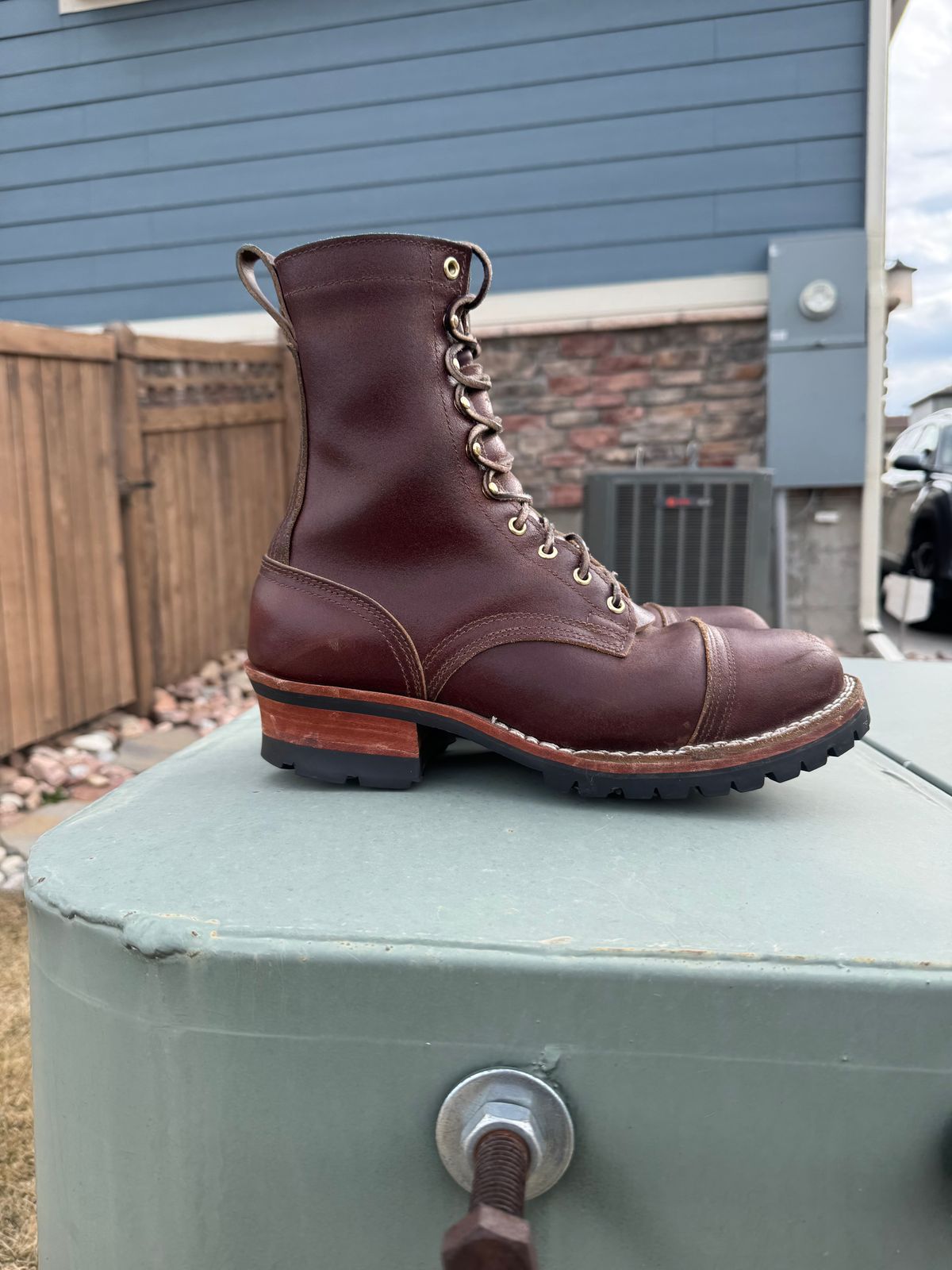 Photo by bootbrodrew on March 1, 2026 of the Nicks Lace Up Heritage in Horween Tan Waxed Flesh.