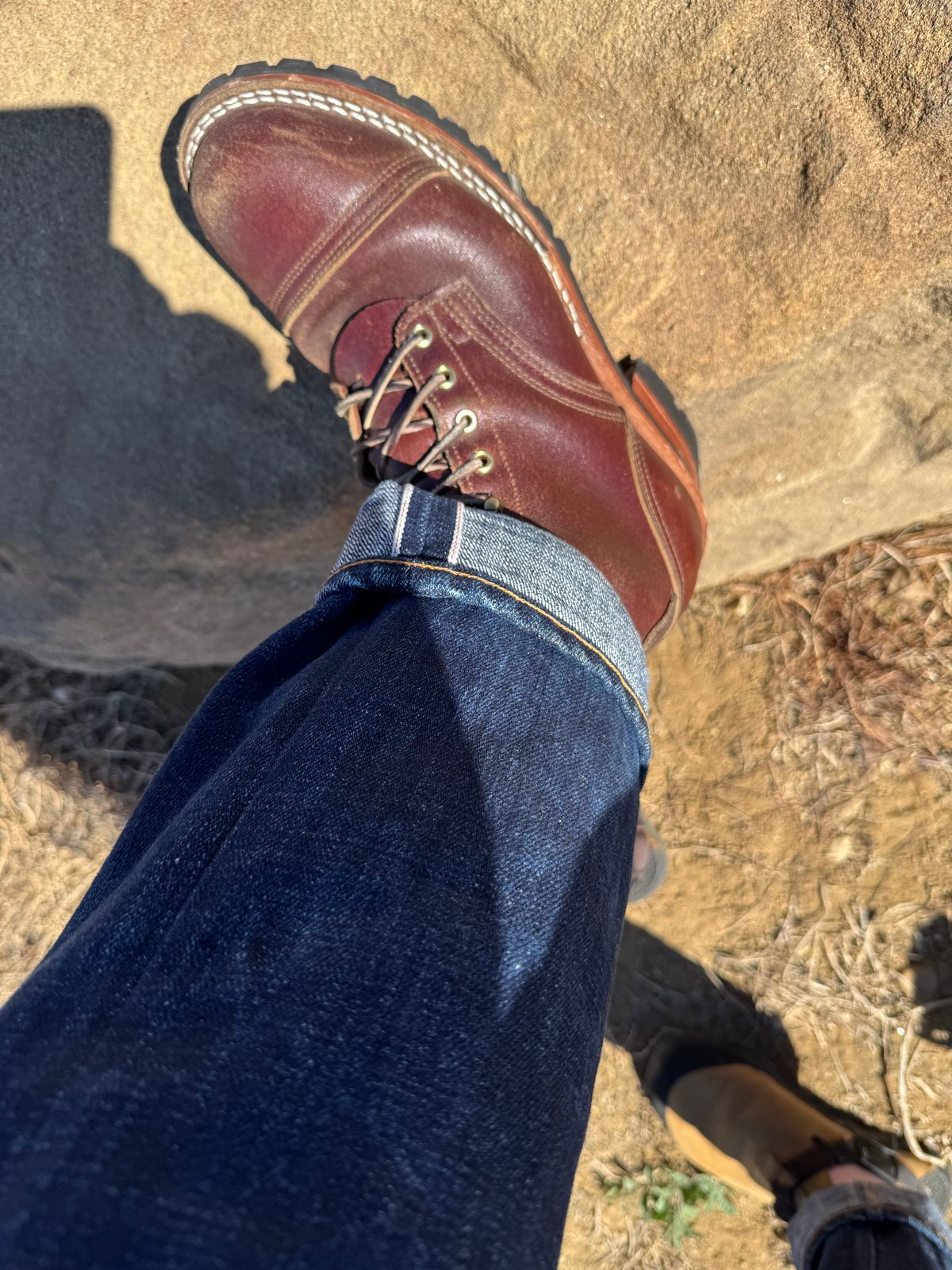 Photo by bootbrodrew on April 5, 2026 of the Nicks Lace Up Heritage in Horween Tan Waxed Flesh.