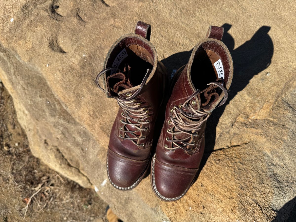 Photo by bootbrodrew on April 5, 2026 of the Nicks Lace Up Heritage in Horween Tan Waxed Flesh.