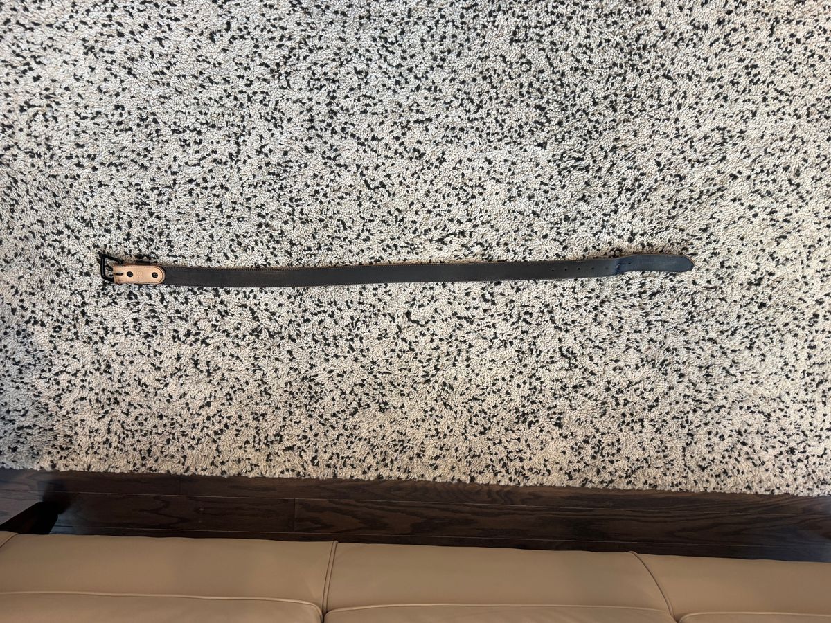 Photo by bootbrodrew on April 5, 2026 of the Nicks Blackout Dome Belt in Wickett & Craig Natural Veg Tan.