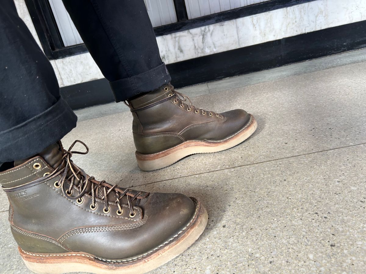 Photo by Vic on October 7, 2025 of the Whites Green Pasture Lace To Toe C350ltt-cs in Horween Greener Pastures Dublin.
