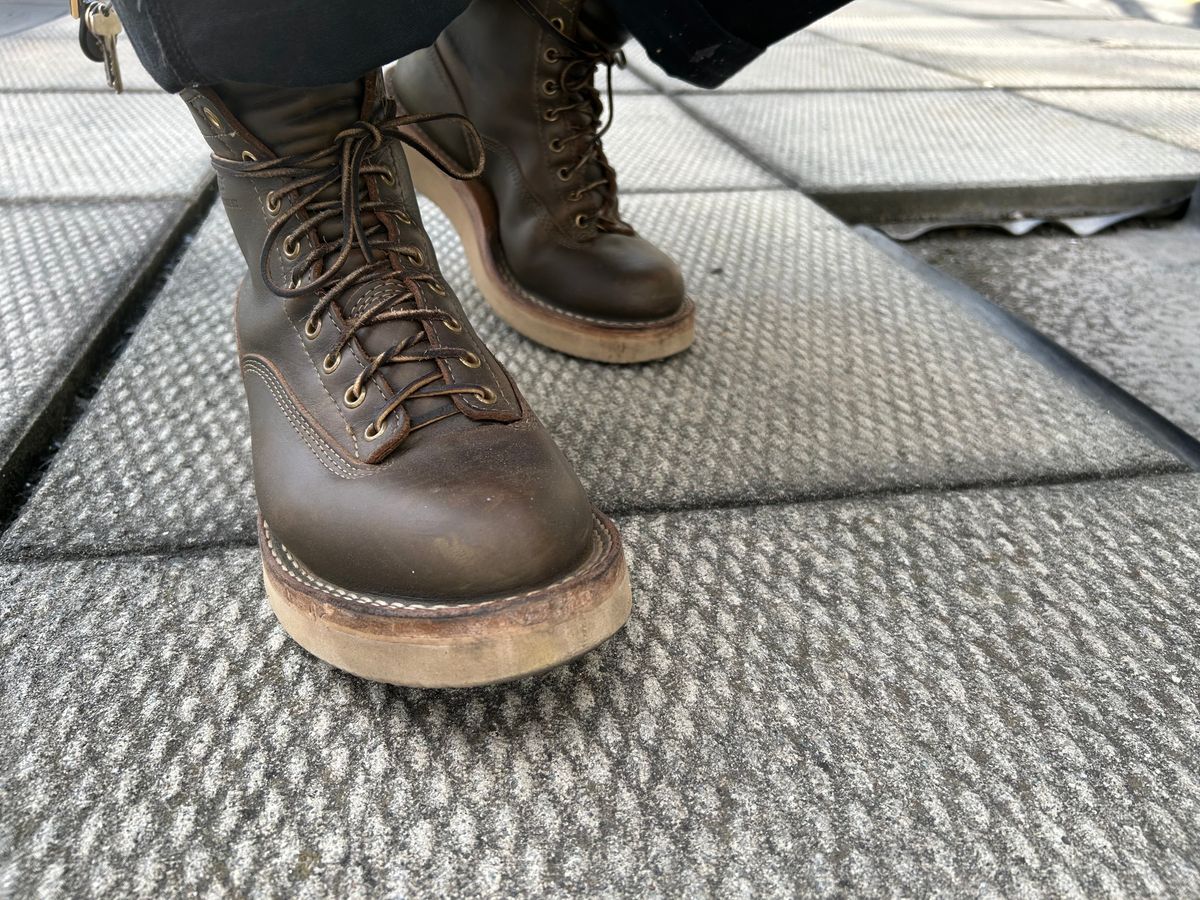 Photo by Vic on October 7, 2025 of the Whites Green Pasture Lace To Toe C350ltt-cs in Horween Greener Pastures Dublin.