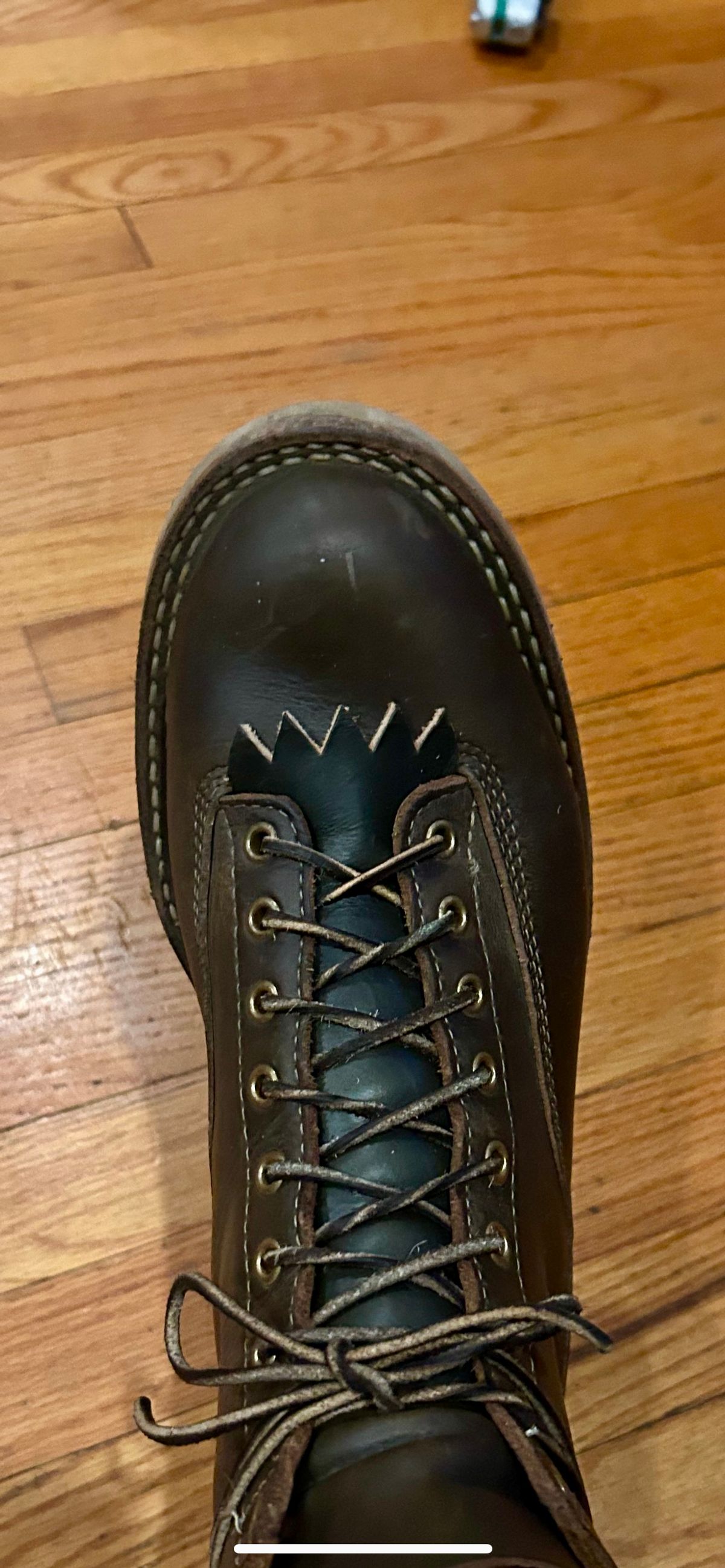 Photo by Vic on October 11, 2025 of the Whites Green Pasture Lace To Toe C350ltt-cs in Horween Greener Pastures Dublin.