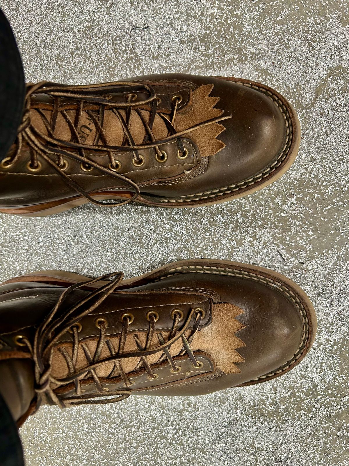 Photo by Vic on November 3, 2025 of the Whites Green Pasture Lace To Toe C350ltt-cs in Horween Greener Pastures Dublin.