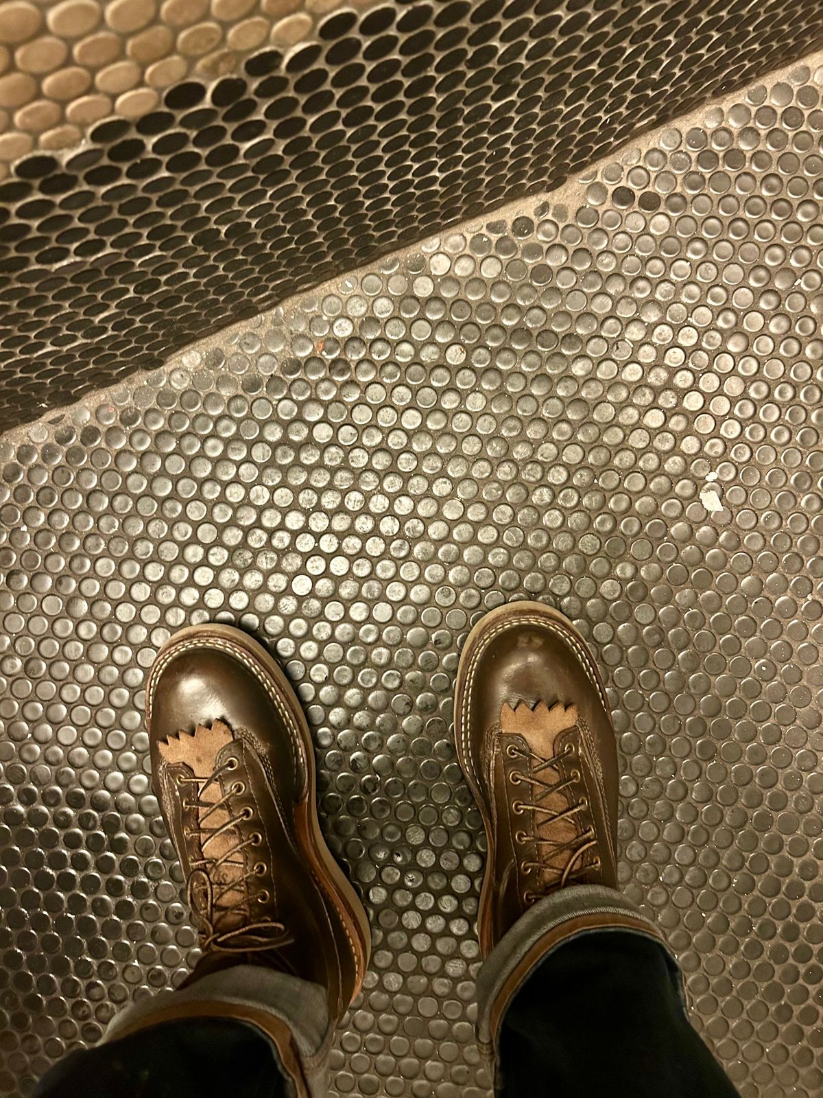 Photo by Vic on December 7, 2025 of the Whites Green Pasture Lace To Toe C350ltt-cs in Horween Greener Pastures Dublin.