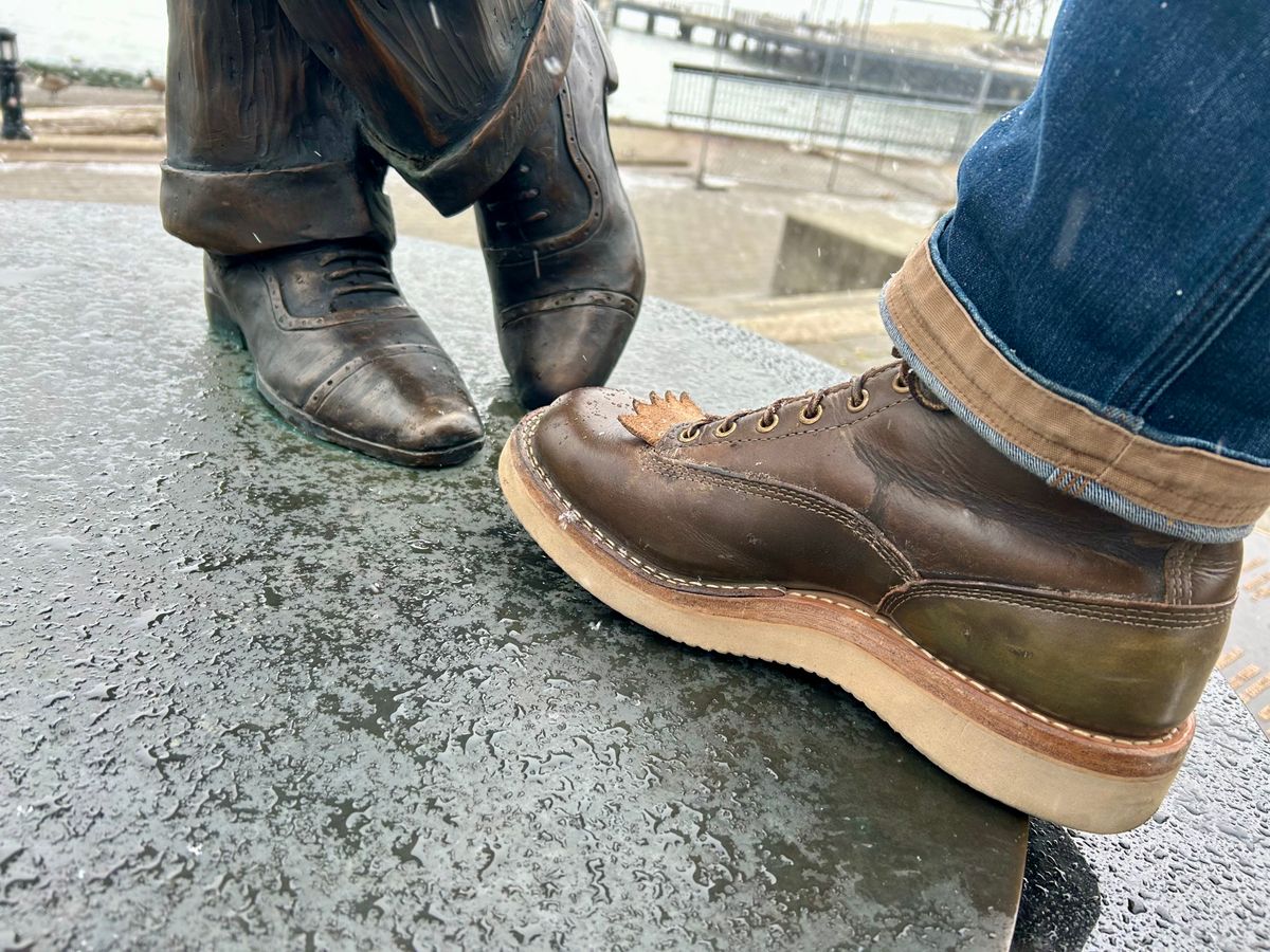 Photo by Vic on January 17, 2026 of the Whites Green Pasture Lace To Toe C350ltt-cs in Horween Greener Pastures Dublin.