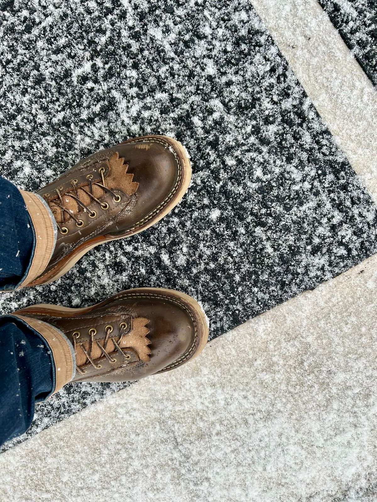 Photo by Vic on January 17, 2026 of the Whites Green Pasture Lace To Toe C350ltt-cs in Horween Greener Pastures Dublin.