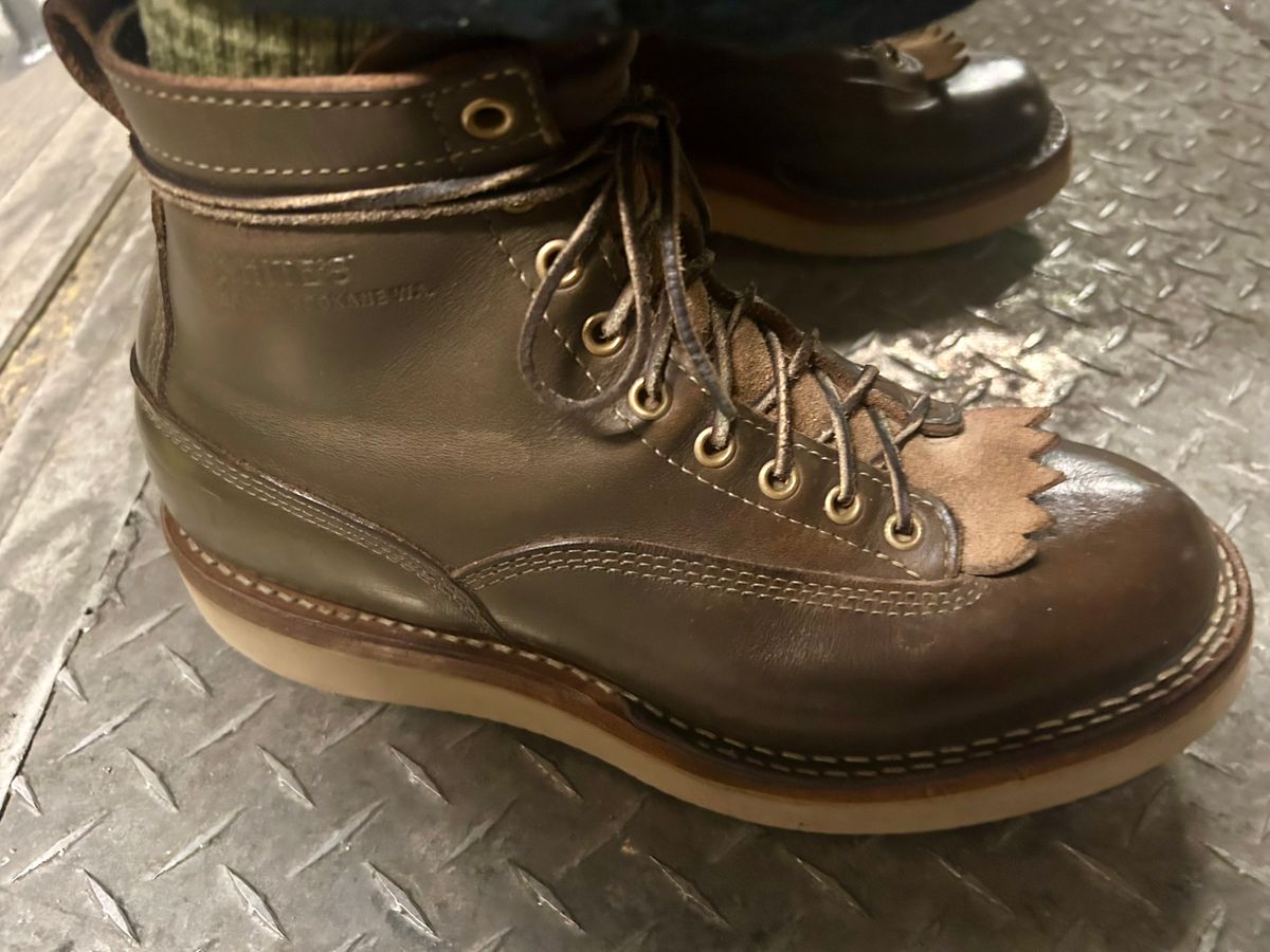 Photo by Vic on February 26, 2026 of the Whites Green Pasture Lace To Toe C350ltt-cs in Horween Greener Pastures Dublin.