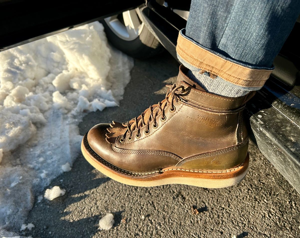 Photo by Vic on February 27, 2026 of the Whites Green Pasture Lace To Toe C350ltt-cs in Horween Greener Pastures Dublin.