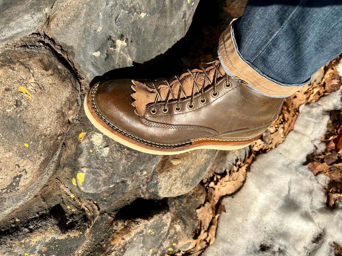 Photo by Vic on February 27, 2026 of the Whites Green Pasture Lace To Toe C350ltt-cs in Horween Greener Pastures Dublin.