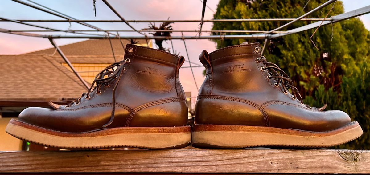 Photo by Vic on March 8, 2026 of the Whites Green Pasture Lace To Toe C350ltt-cs in Horween Greener Pastures Dublin.