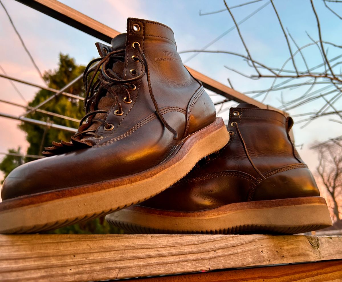 Photo by Vic on March 8, 2026 of the Whites Green Pasture Lace To Toe C350ltt-cs in Horween Greener Pastures Dublin.