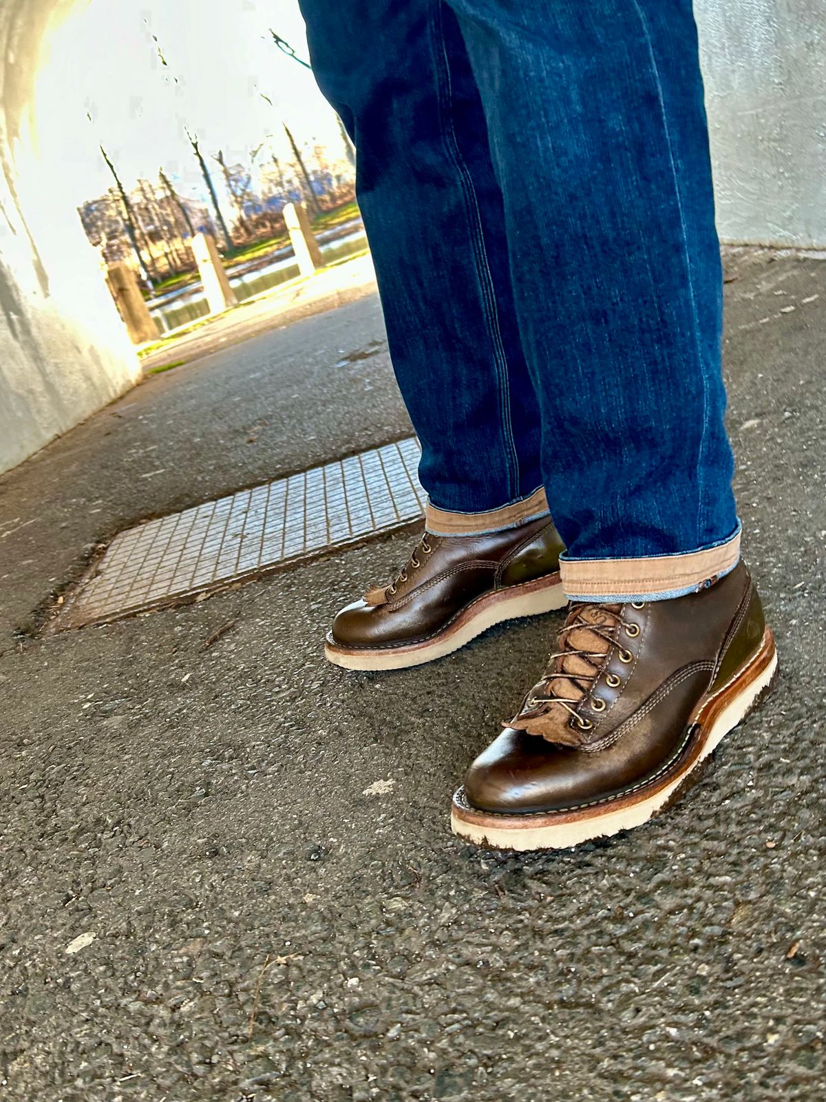 Photo by Vic on March 24, 2026 of the Whites Green Pasture Lace To Toe C350ltt-cs in Horween Greener Pastures Dublin.