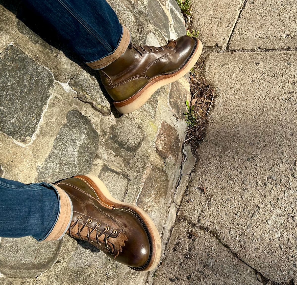 Photo by Vic on March 24, 2026 of the Whites Green Pasture Lace To Toe C350ltt-cs in Horween Greener Pastures Dublin.