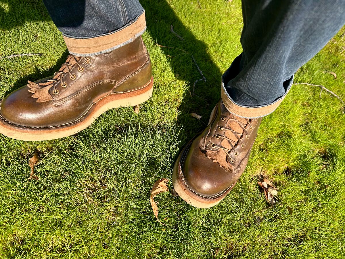 Photo by Vic on March 24, 2026 of the Whites Green Pasture Lace To Toe C350ltt-cs in Horween Greener Pastures Dublin.