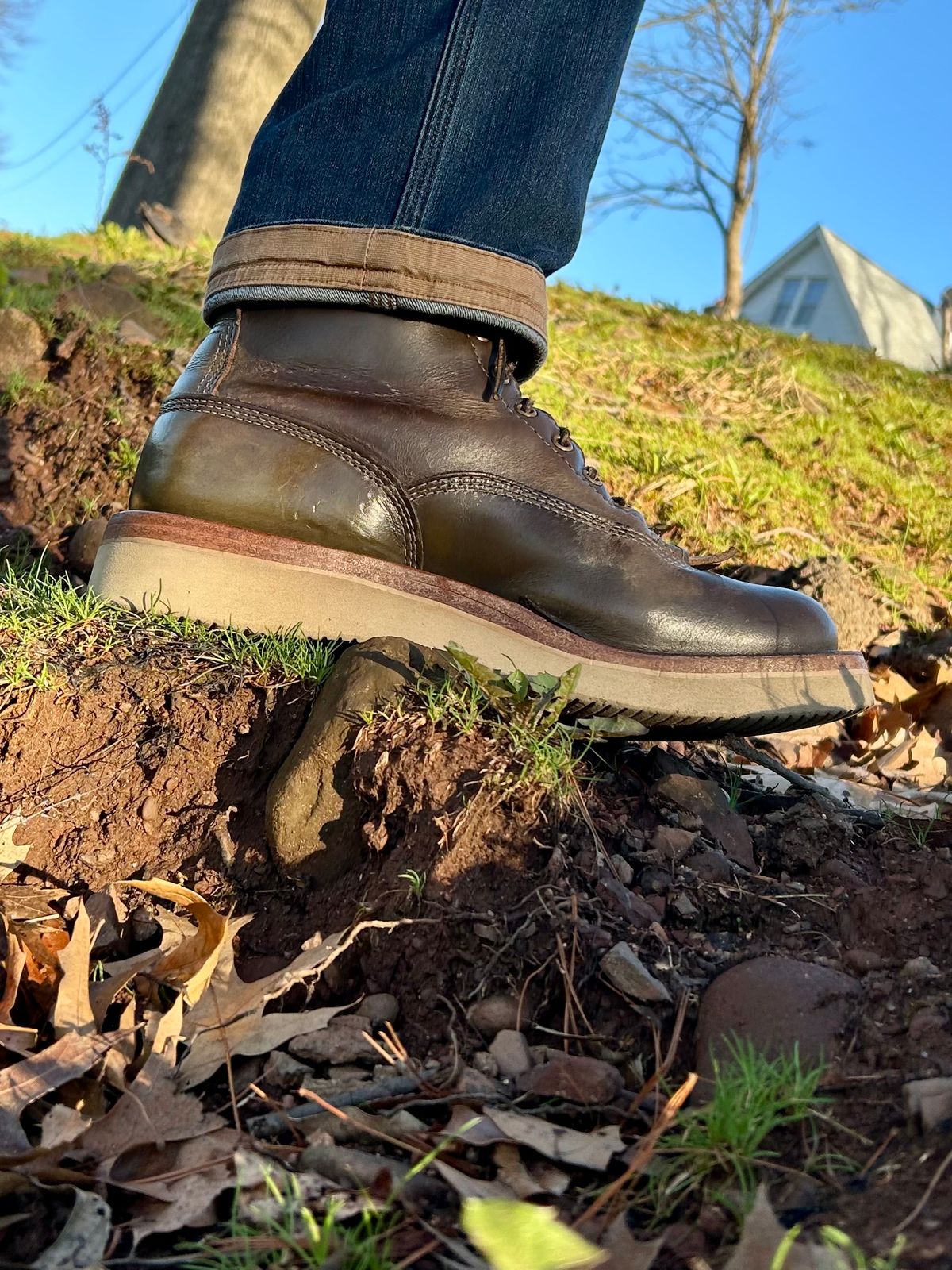 Photo by Vic on March 24, 2026 of the Whites Green Pasture Lace To Toe C350ltt-cs in Horween Greener Pastures Dublin.