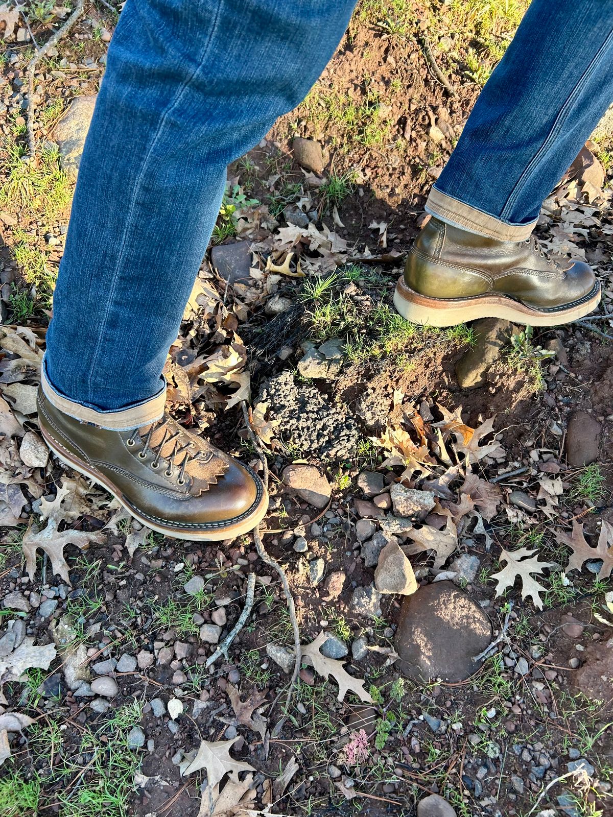 Photo by Vic on March 24, 2026 of the Whites Green Pasture Lace To Toe C350ltt-cs in Horween Greener Pastures Dublin.