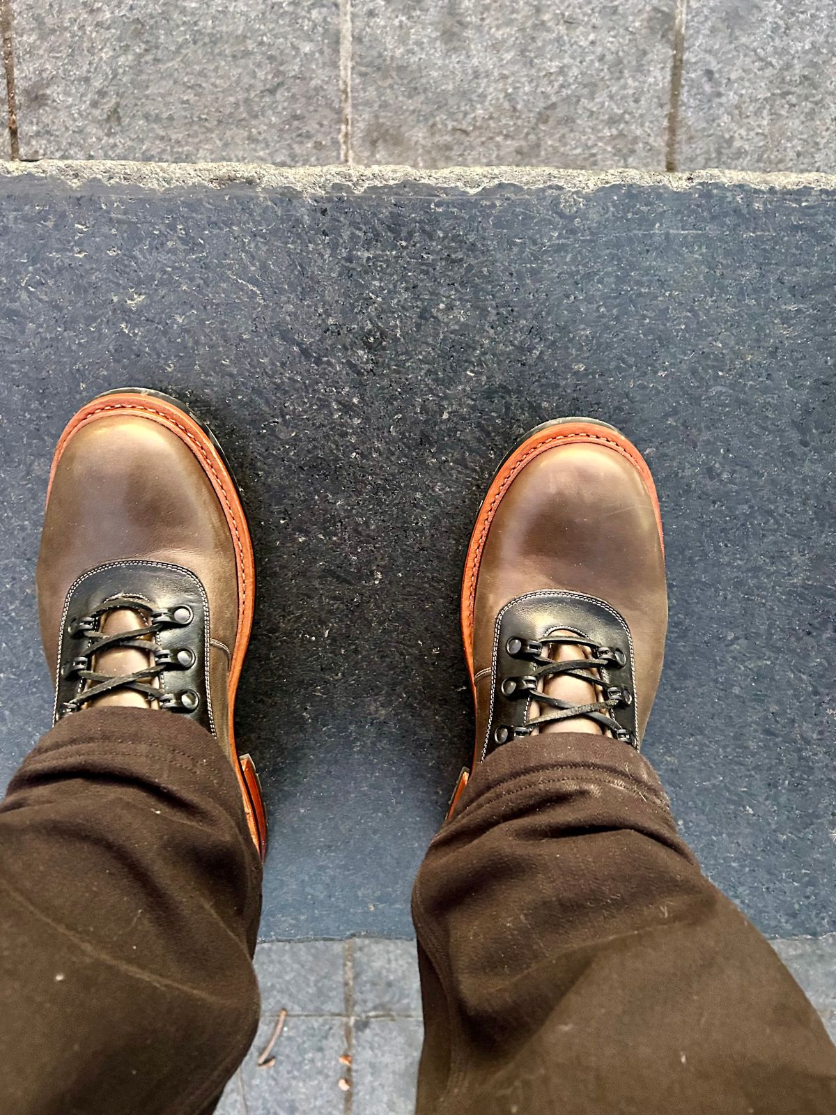 Photo by Vic on January 3, 2026 of the Blkbrd Shoemaker Bulwark Trek Boot in Horween Green Horse Rump.