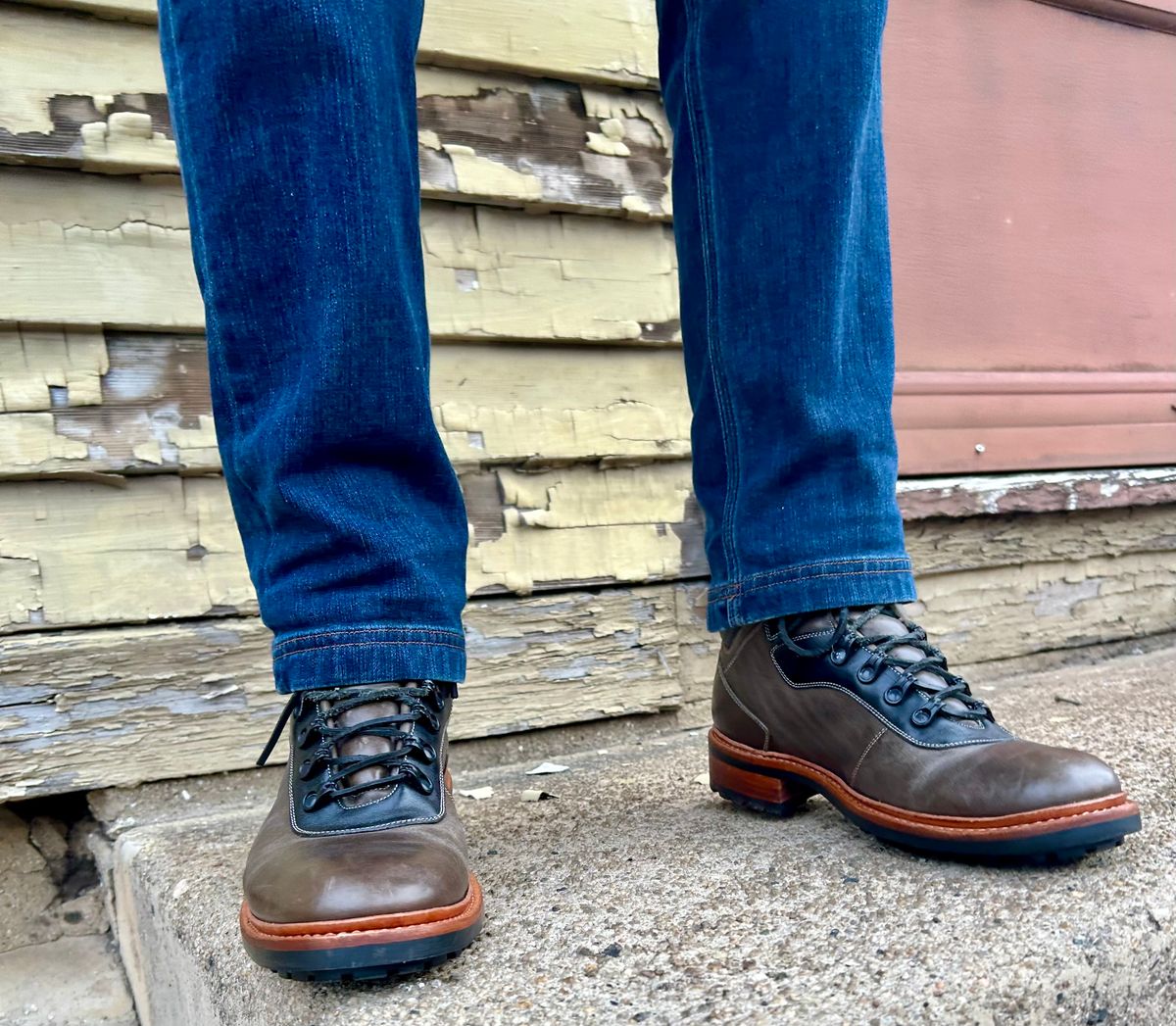 Photo by Vic on March 19, 2026 of the Blkbrd Shoemaker Bulwark Trek Boot in Horween Green Horse Rump.