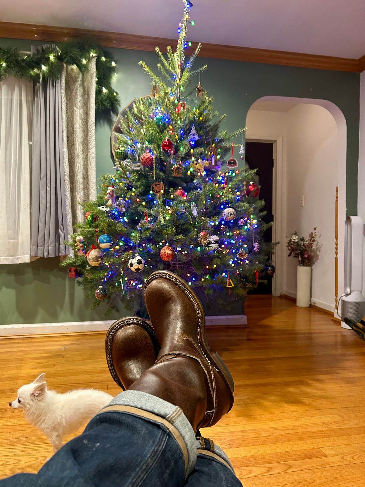 Photo by Vic on December 4, 2025 of the White's Nomad Engineer Boots in Horween Cinnamon Waxed Flesh.