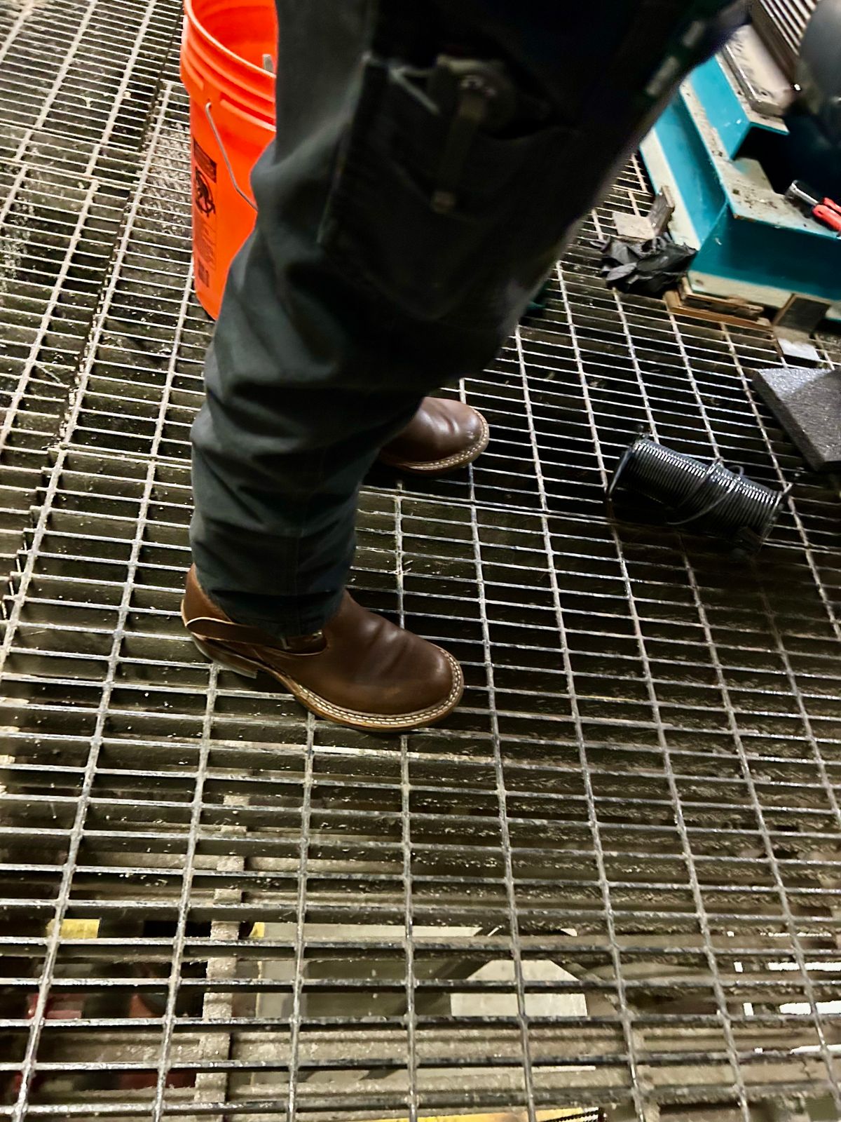 Photo by Vic on January 9, 2026 of the White's Nomad Engineer Boots in Horween Cinnamon Waxed Flesh.