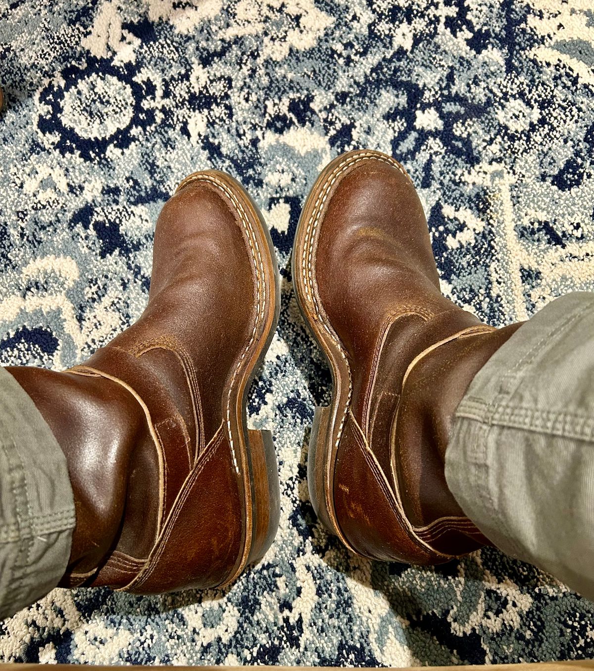 Photo by Vic on February 14, 2026 of the White's Nomad Engineer Boots in Horween Cinnamon Waxed Flesh.