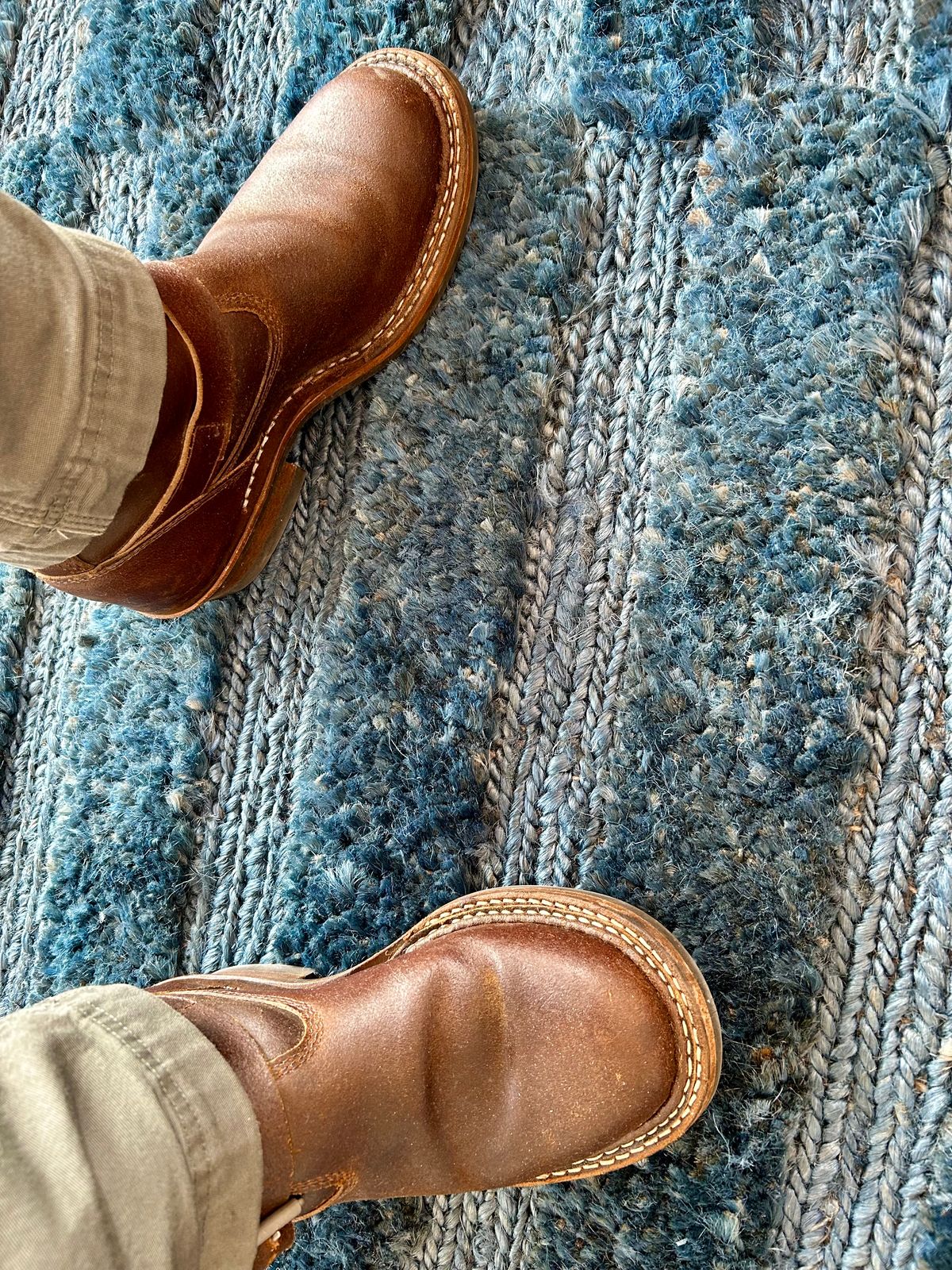 Photo by Vic on February 14, 2026 of the White's Nomad Engineer Boots in Horween Cinnamon Waxed Flesh.