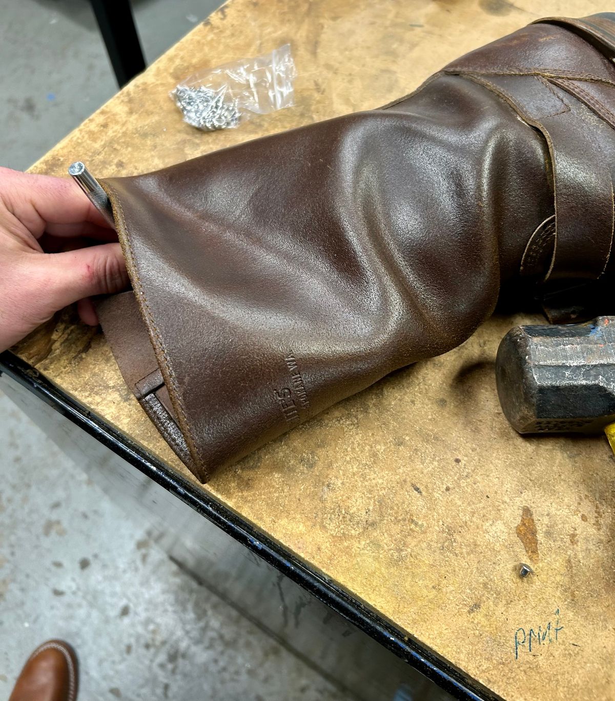 Photo by Vic on March 4, 2026 of the White's Nomad Engineer Boots in Horween Cinnamon Waxed Flesh.