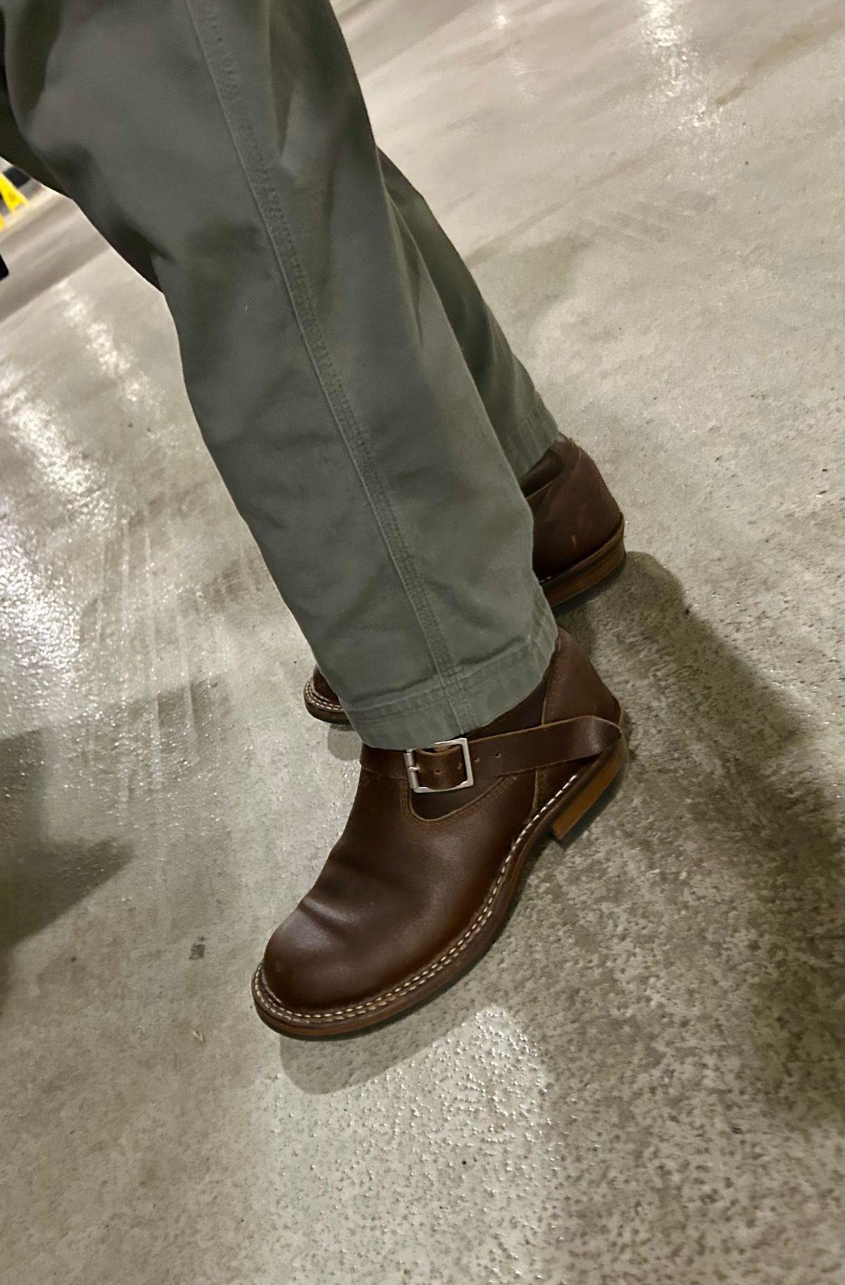 Photo by Vic on March 14, 2026 of the White's Nomad Engineer Boots in Horween Cinnamon Waxed Flesh.
