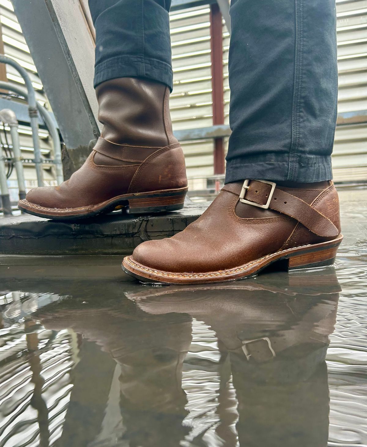 Photo by Vic on May 21, 2026 of the White's Nomad Engineer Boots in Horween Cinnamon Waxed Flesh.