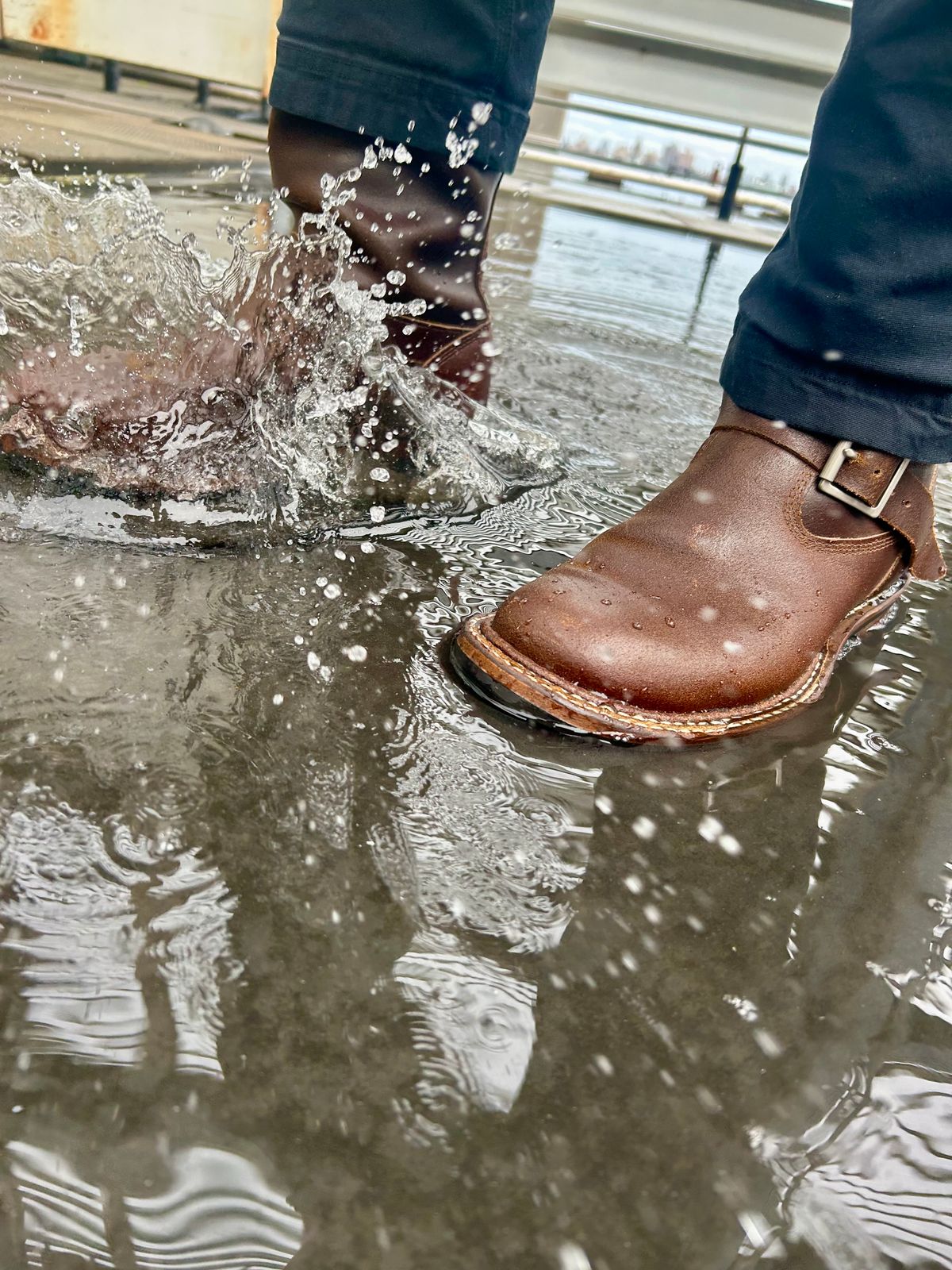 Photo by Vic on May 21, 2026 of the White's Nomad Engineer Boots in Horween Cinnamon Waxed Flesh.