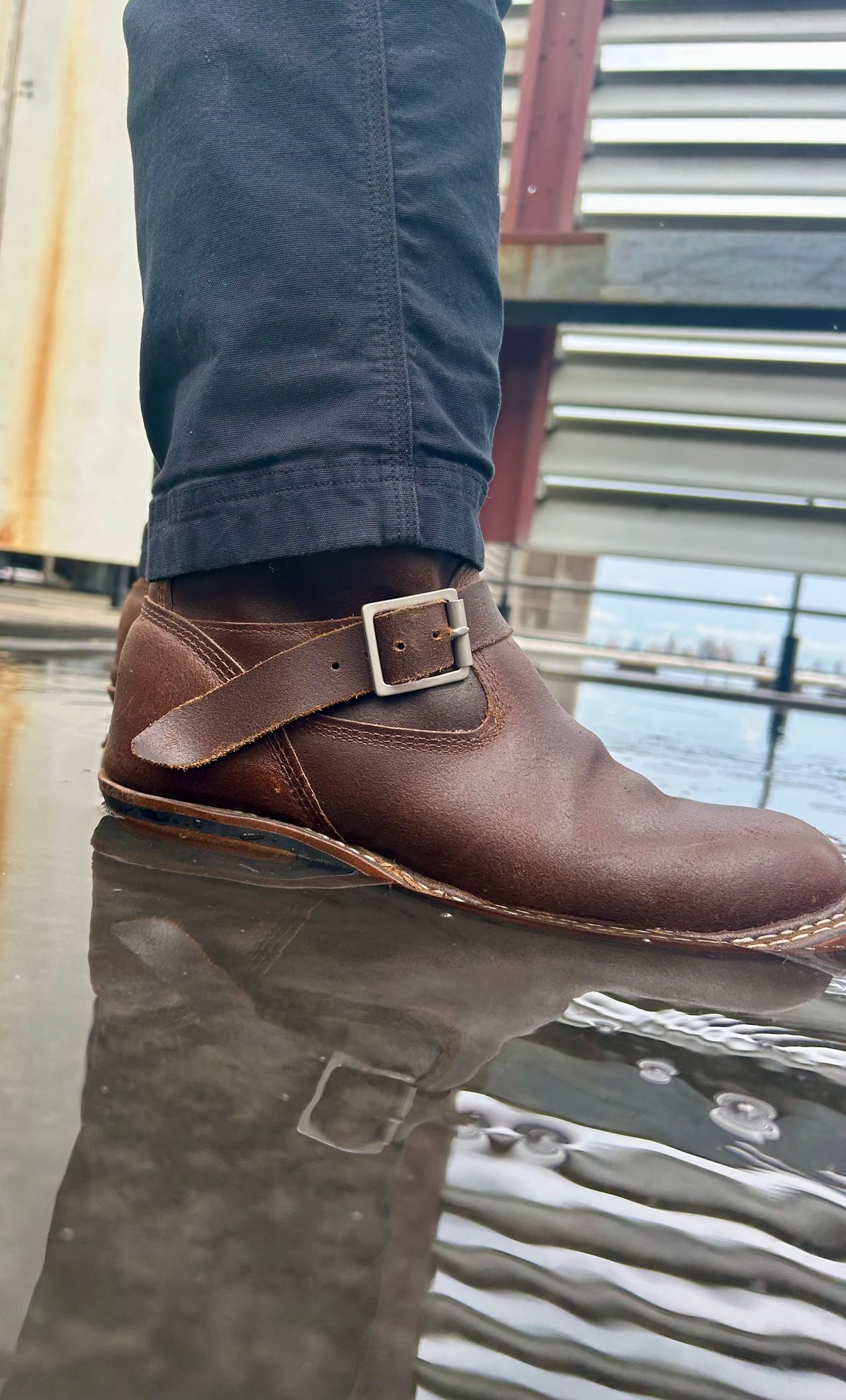 Photo by Vic on May 21, 2026 of the White's Nomad Engineer Boots in Horween Cinnamon Waxed Flesh.