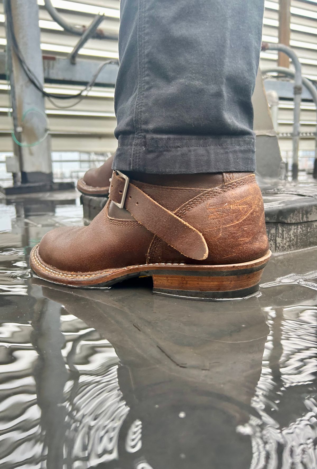 Photo by Vic on May 21, 2026 of the White's Nomad Engineer Boots in Horween Cinnamon Waxed Flesh.