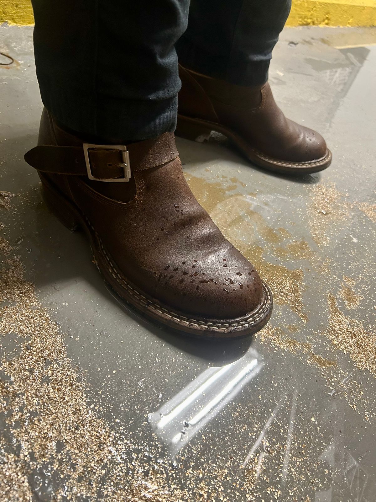 Photo by Vic on May 22, 2026 of the White's Nomad Engineer Boots in Horween Cinnamon Waxed Flesh.