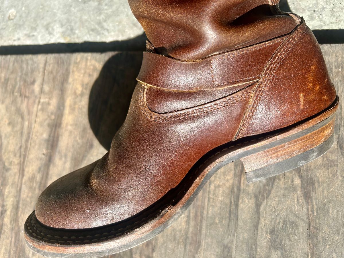 Photo by Vic on June 8, 2026 of the White's Nomad Engineer Boots in Horween Cinnamon Waxed Flesh.