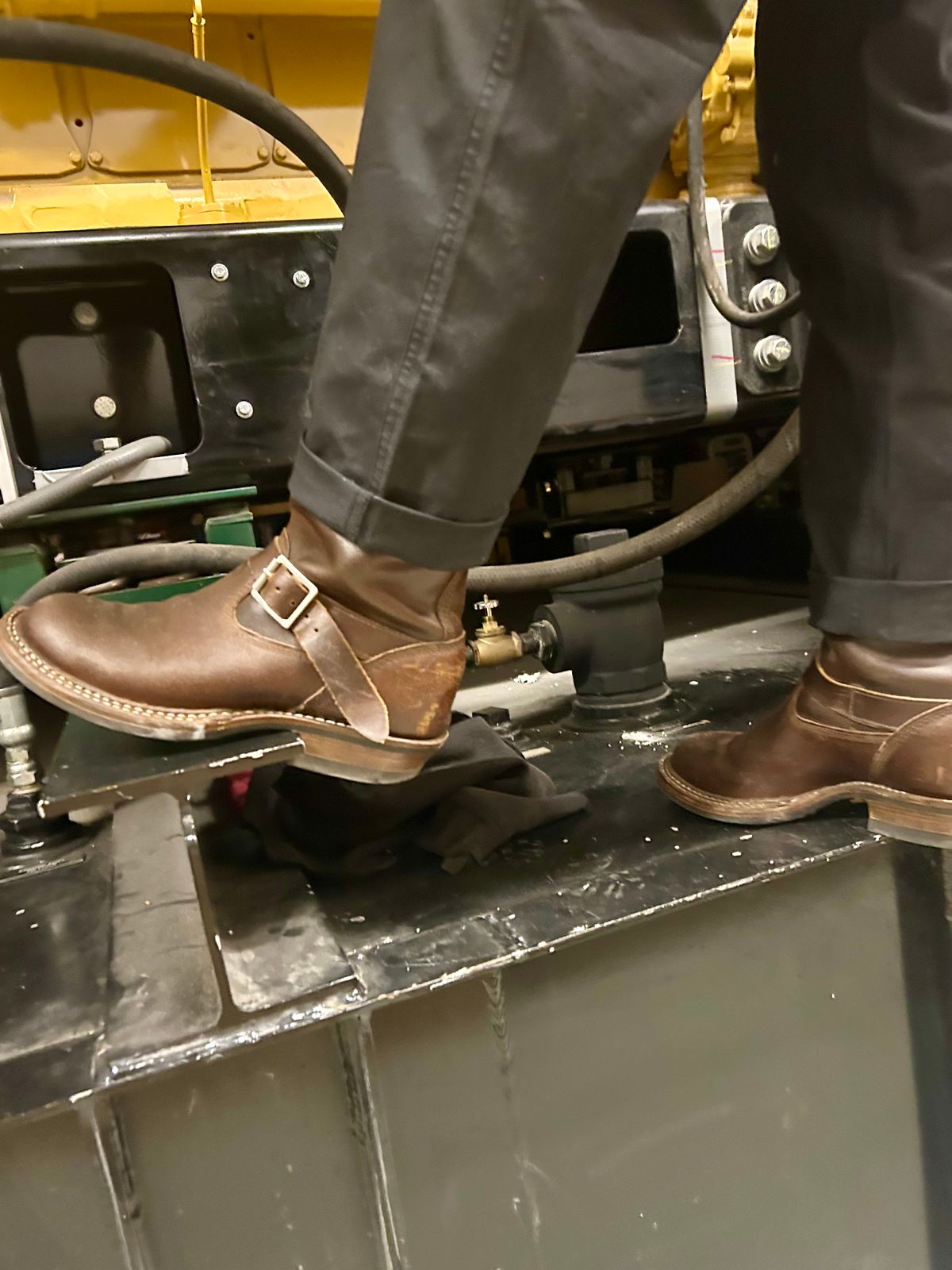 Photo by Vic on June 10, 2026 of the White's Nomad Engineer Boots in Horween Cinnamon Waxed Flesh.