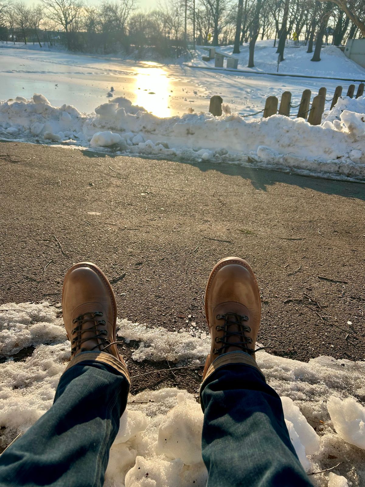 Photo by Vic on February 4, 2026 of the Blkbrd Shoemaker Bulwark Trek Boot in Horween Natural Chromepak.