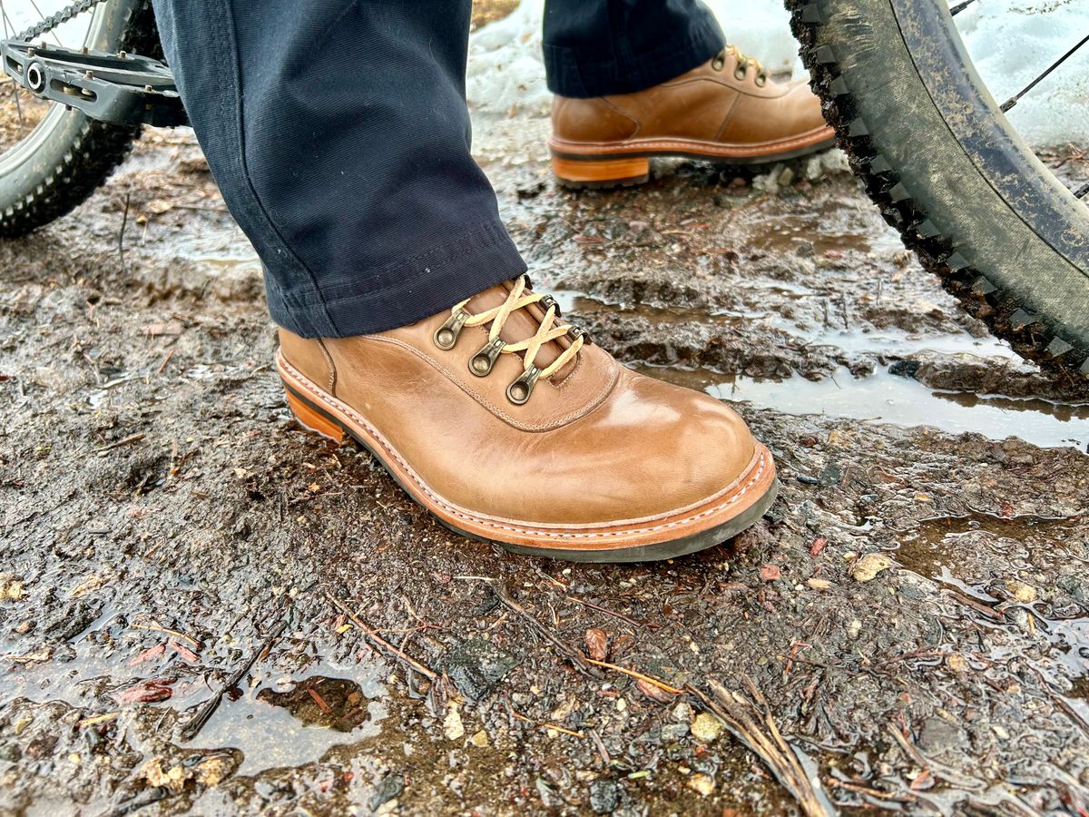 Photo by Vic on February 15, 2026 of the Blkbrd Shoemaker Bulwark Trek Boot in Horween Natural Chromepak.