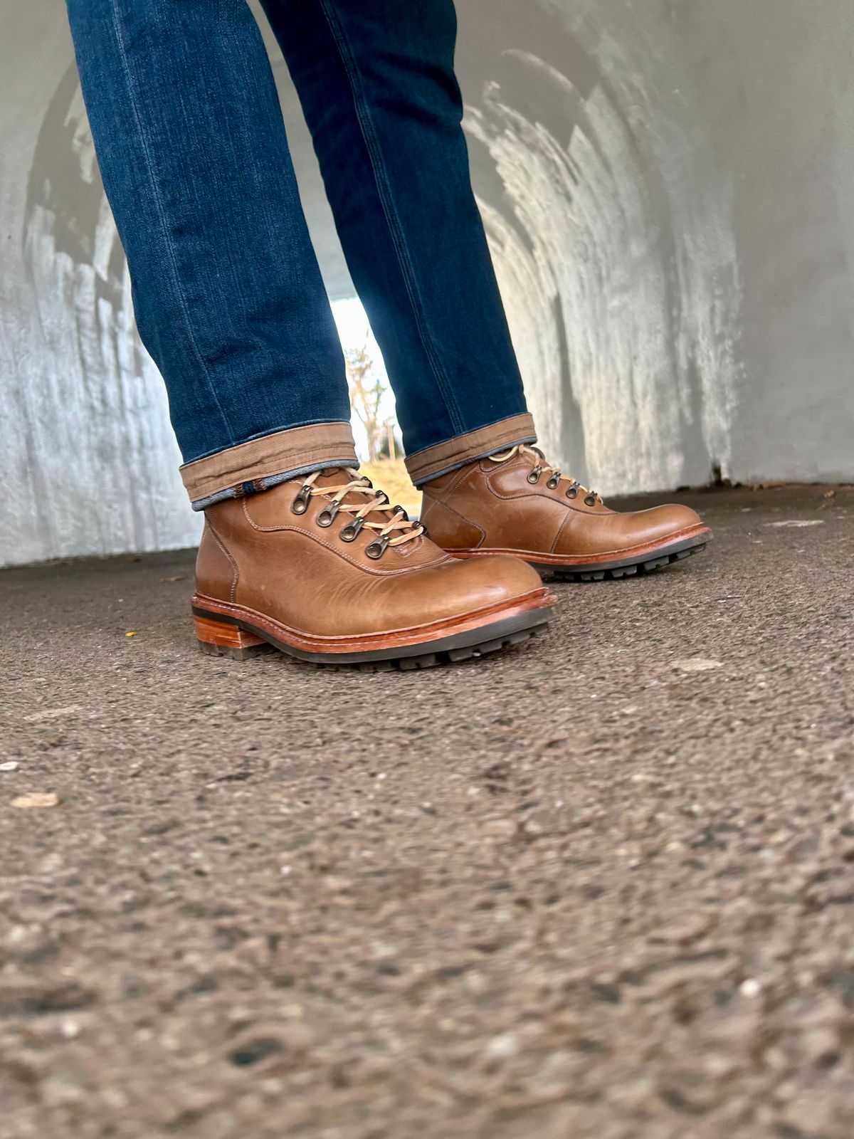 Photo by Vic on March 18, 2026 of the Blkbrd Shoemaker Bulwark Trek Boot in Horween Natural Chromepak.