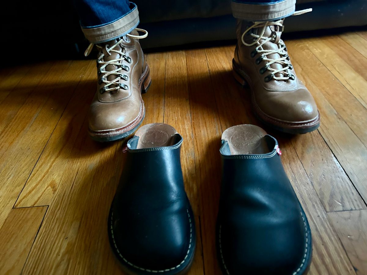 Photo by Vic on March 18, 2026 of the Blkbrd Shoemaker Bulwark Trek Boot in Horween Natural Chromepak.