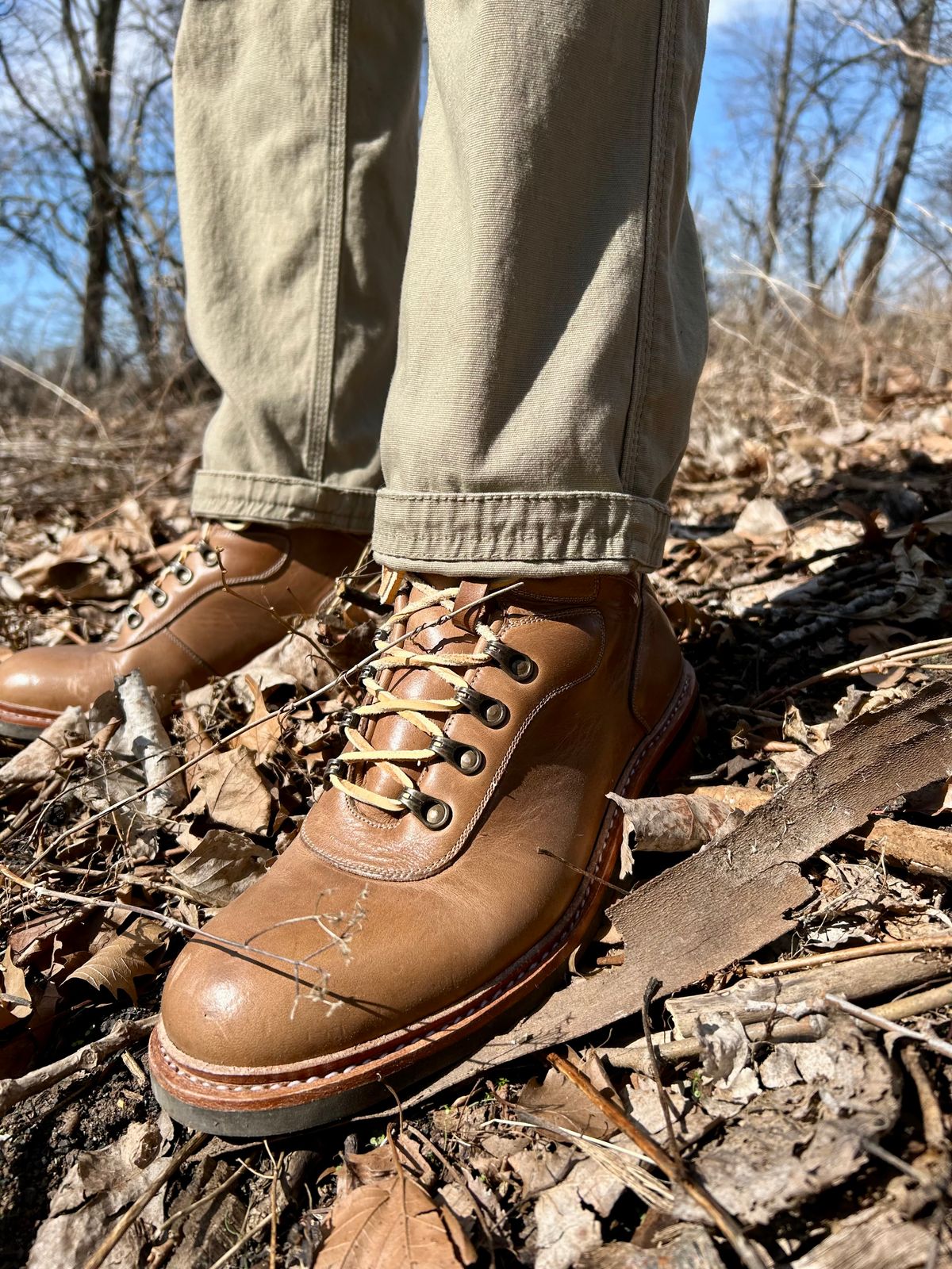 Photo by Vic on March 29, 2026 of the Blkbrd Shoemaker Bulwark Trek Boot in Horween Natural Chromepak.