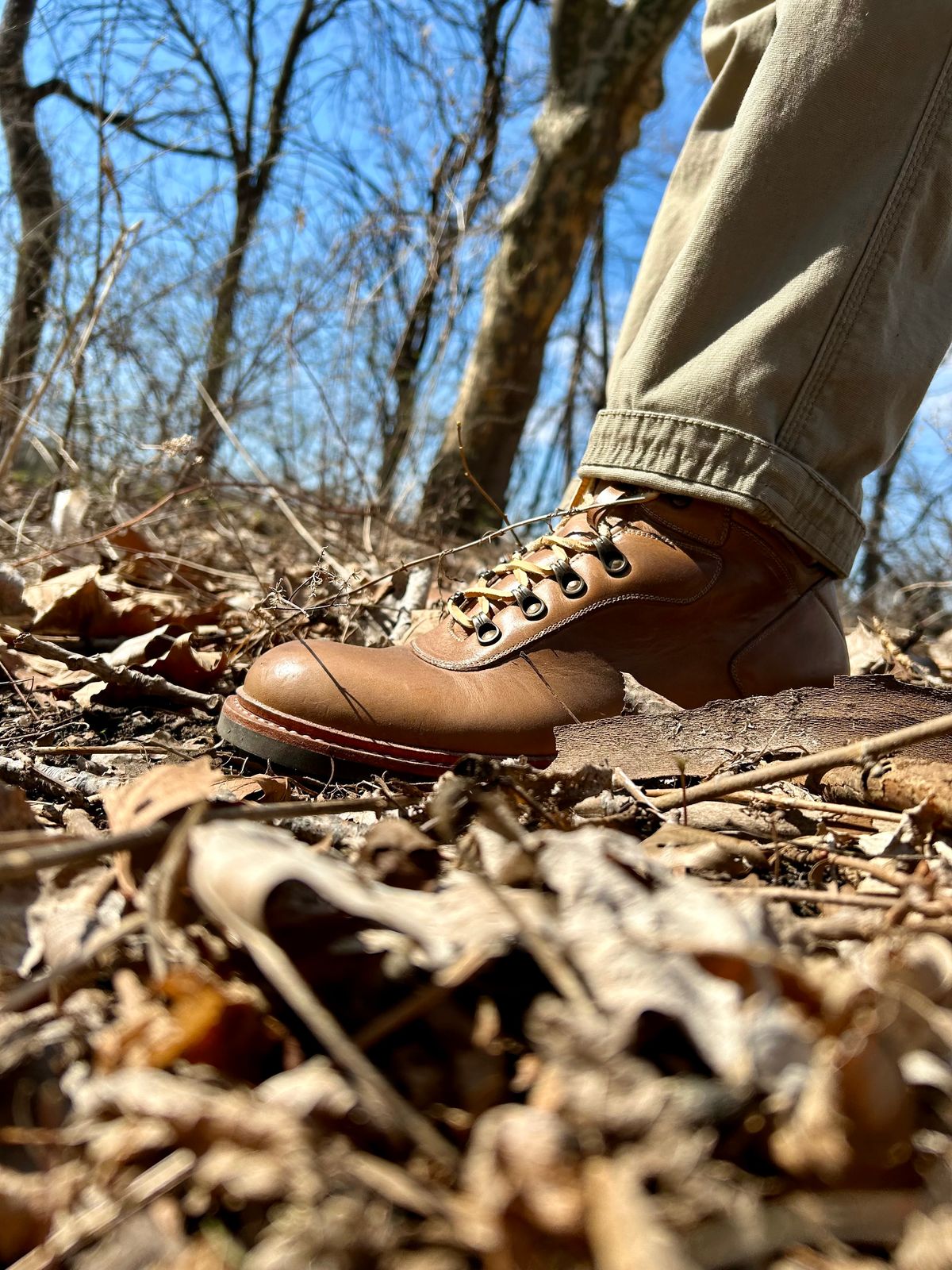 Photo by Vic on March 29, 2026 of the Blkbrd Shoemaker Bulwark Trek Boot in Horween Natural Chromepak.
