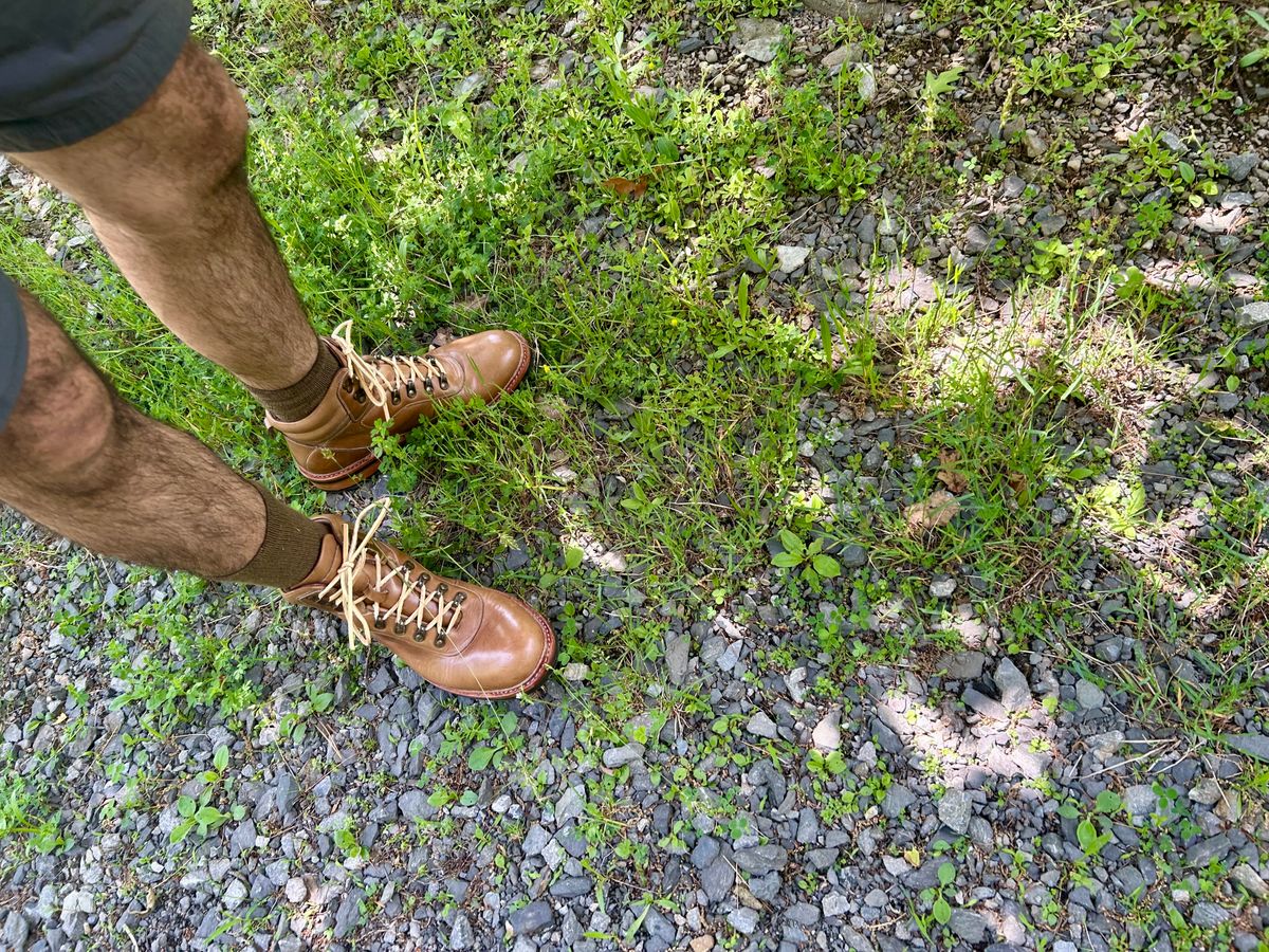 Photo by Vic on May 26, 2026 of the Blkbrd Shoemaker Bulwark Trek Boot in Horween Natural Chromepak.